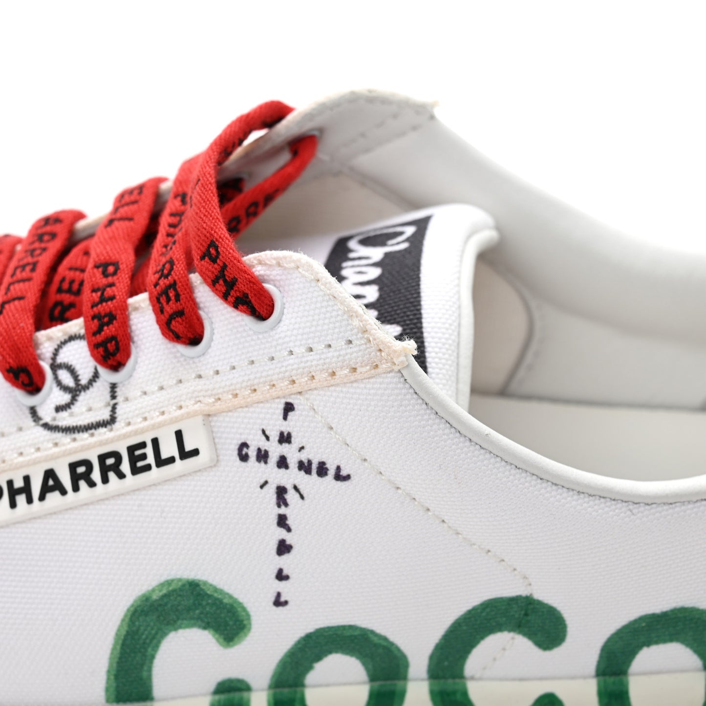 X PHARRELL WILLIAMS Canvas Womens Sneakers 38 White Multicolor
