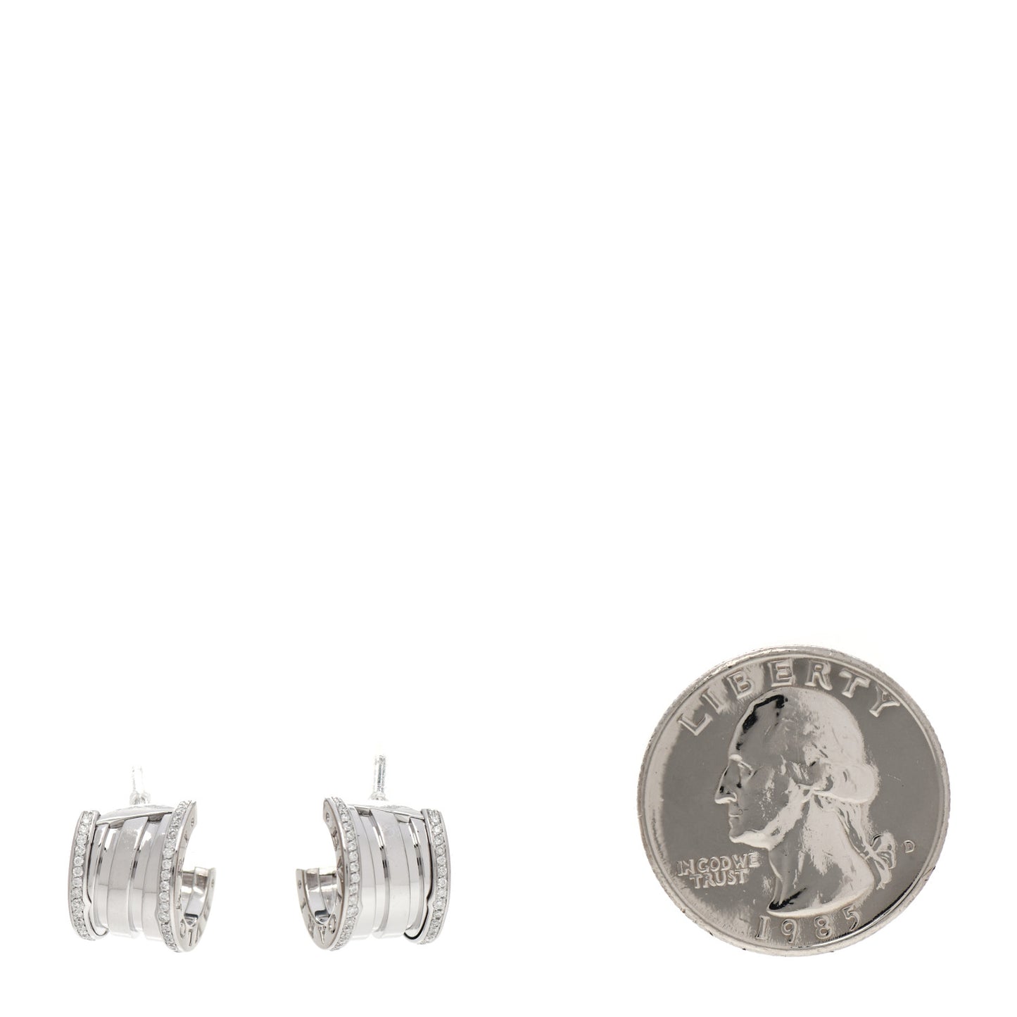 18K White Gold Diamond B.Zero1 Hoop Earrings