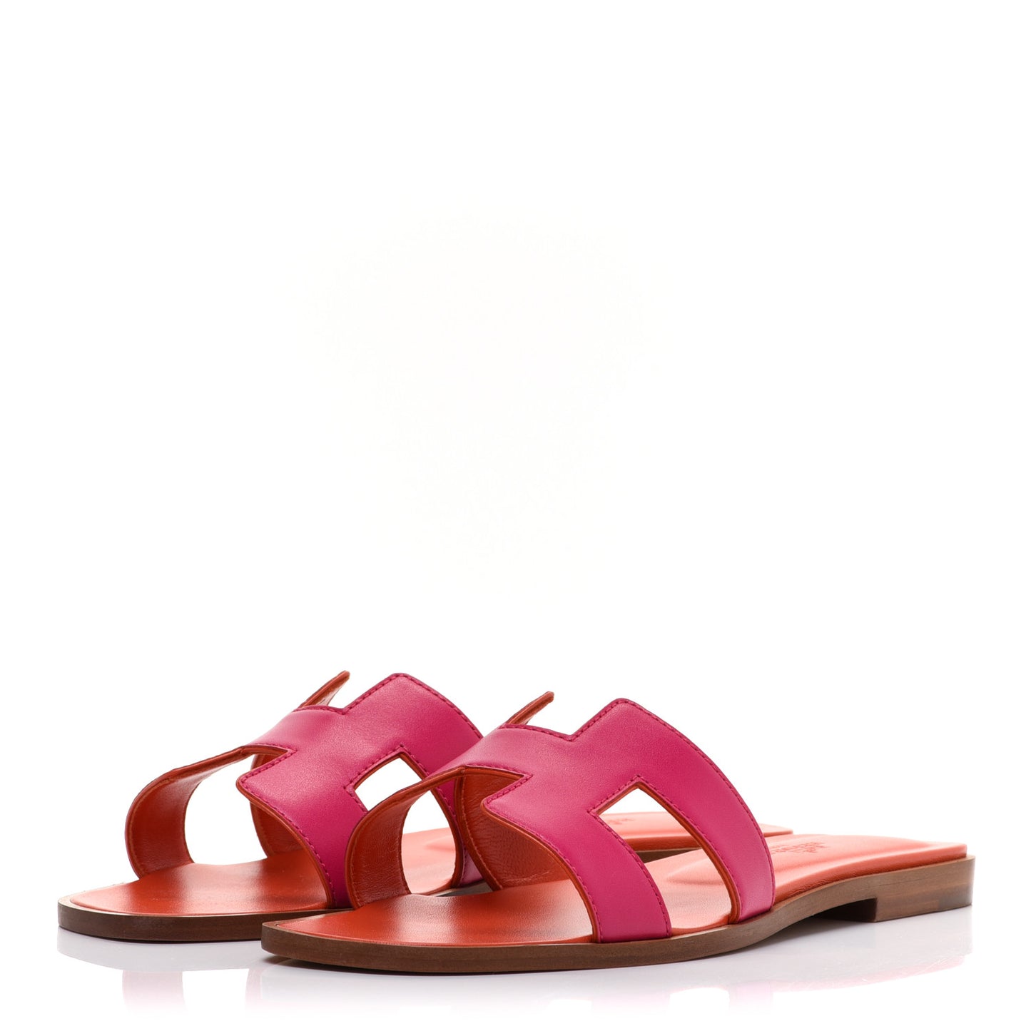 Box Calfskin Oran Sandals 37.5 Rose Flash Orange H