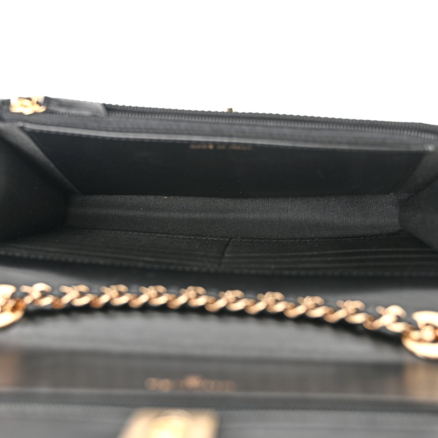Lambskin Quilted Trendy CC Wallet On Chain WOC Black