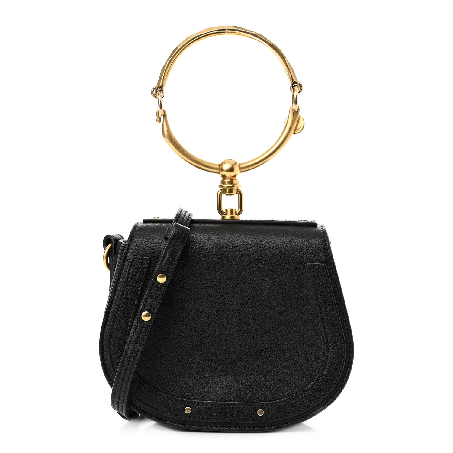 Chloe Calfskin Suede Small Nile Bracelet Bag Black 1 of 11