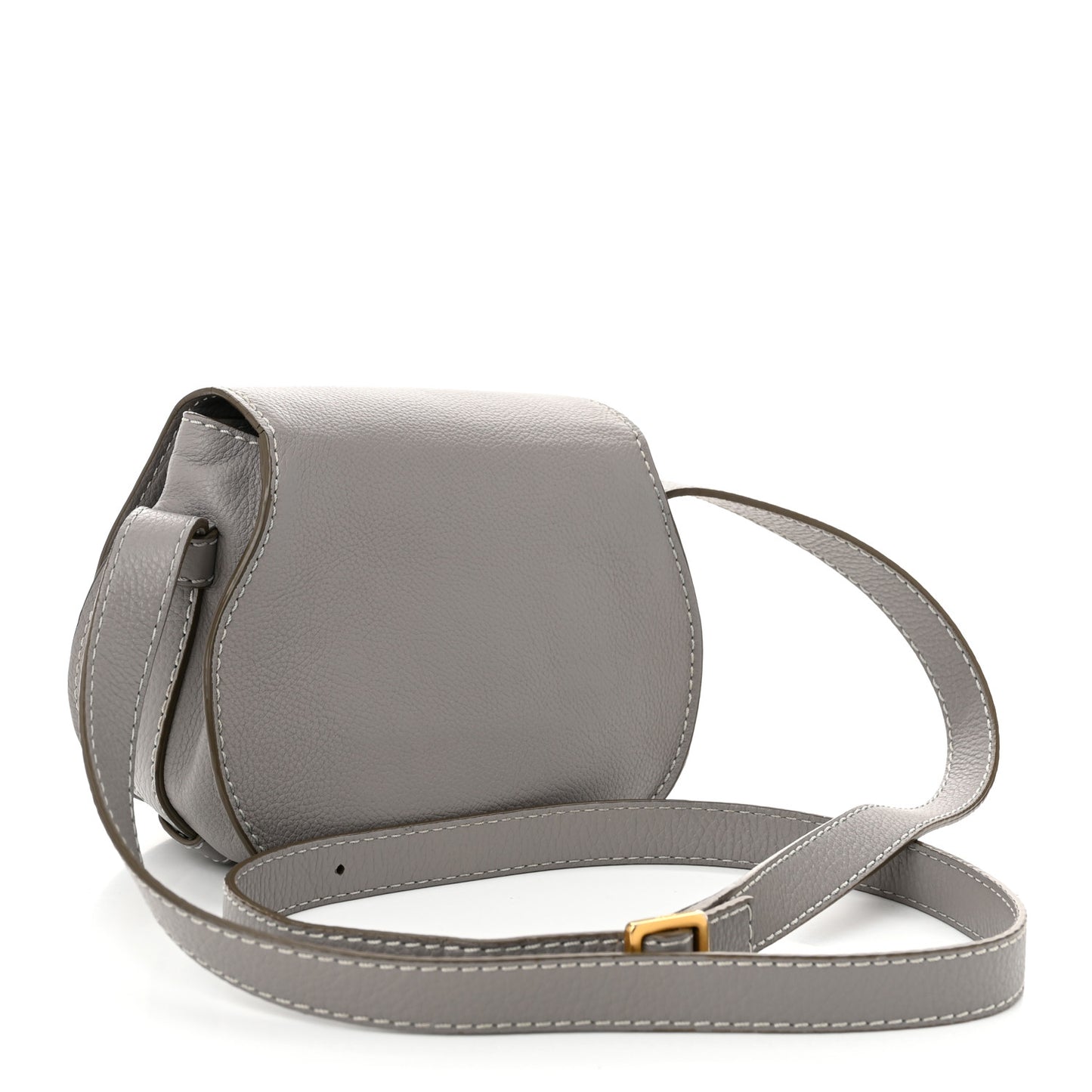 Calfskin Mini Marcie Round Crossbody Bag Cashmere Grey