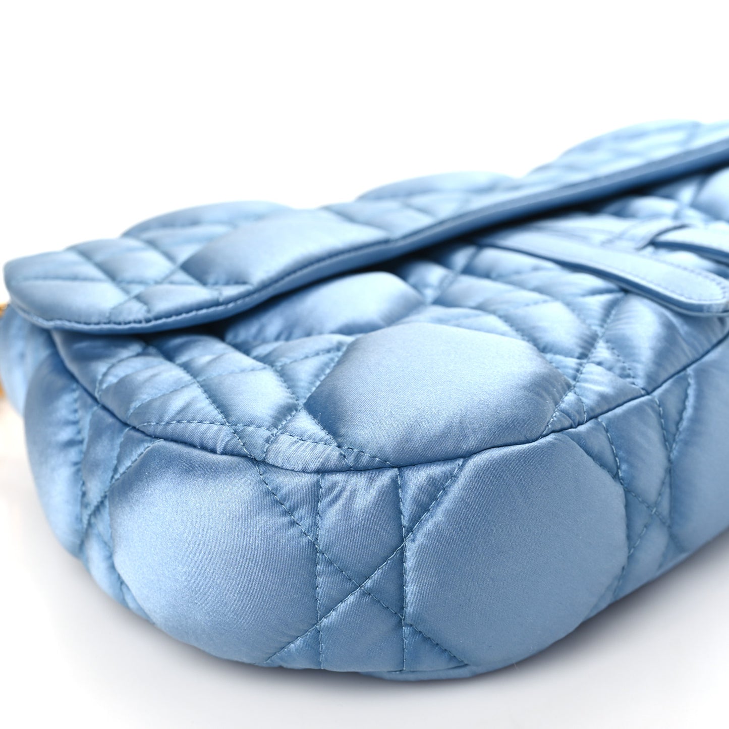 X ERL Satin Cannage Micro Venice Saddle Bag Blue