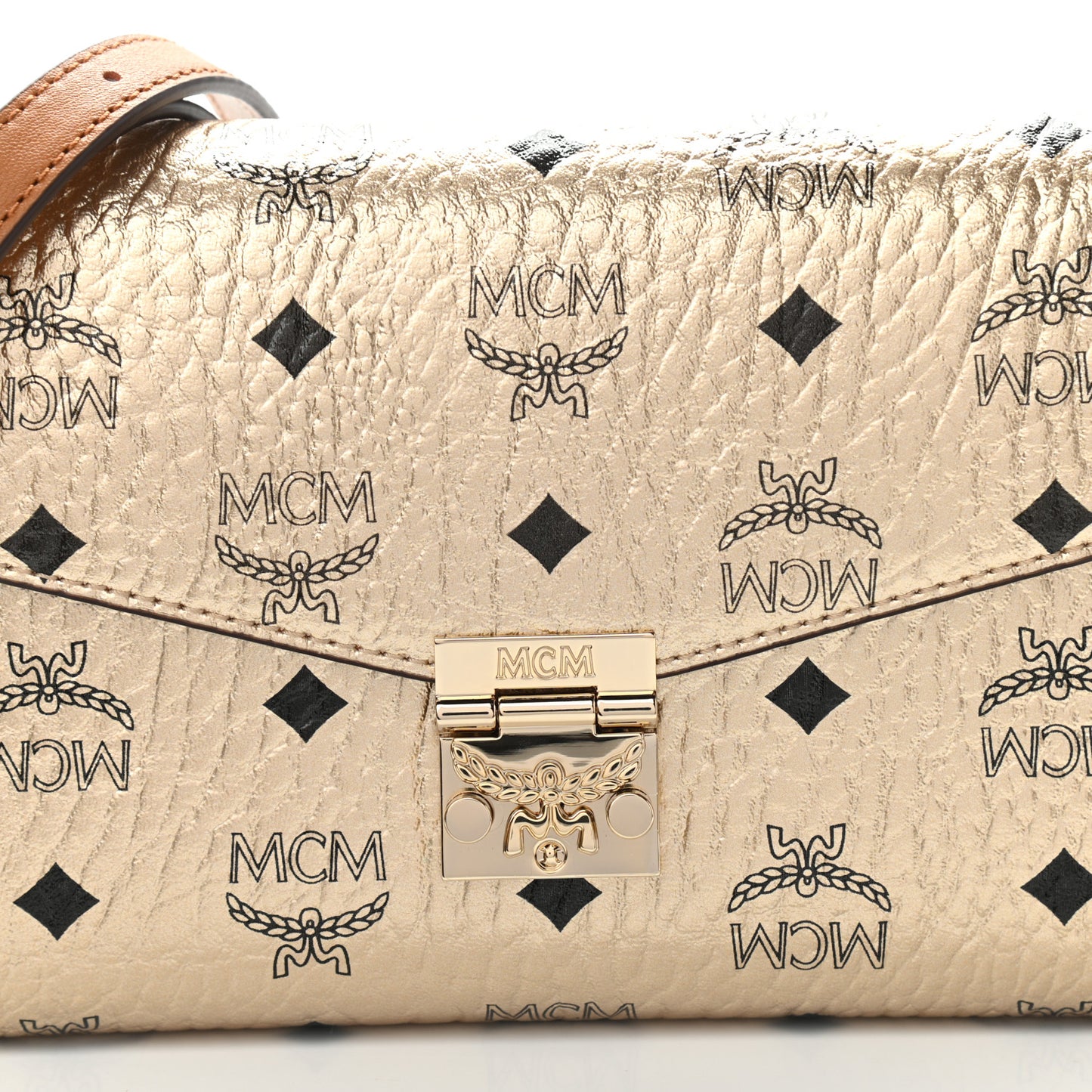 Metallic Visetos Medium Millie Crossbody Bag Berlin Gold