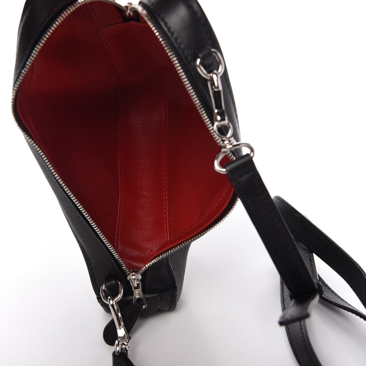 Calfskin Triangle Crossbody Bag Black