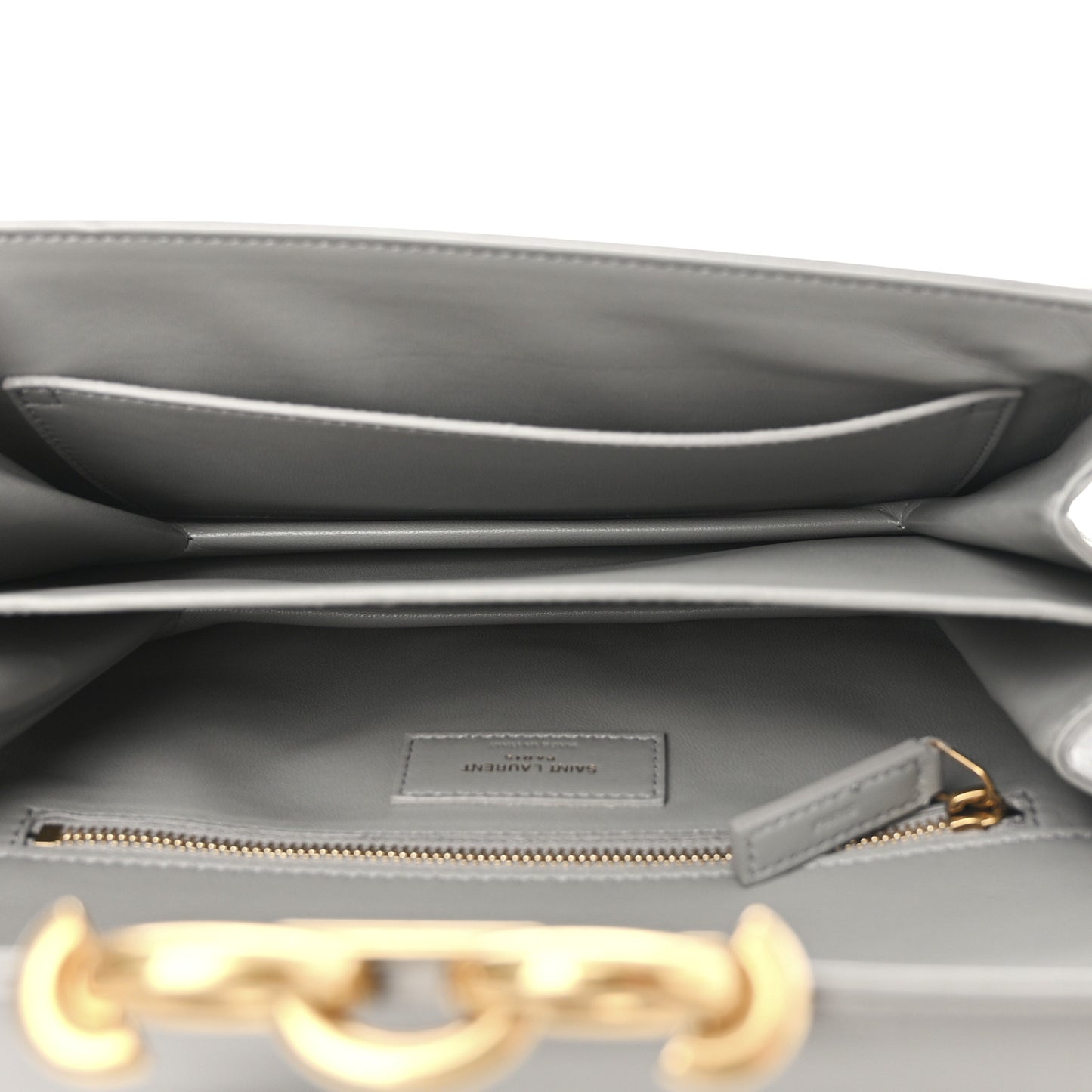 Smooth Calfskin Le Maillon Satchel Grey