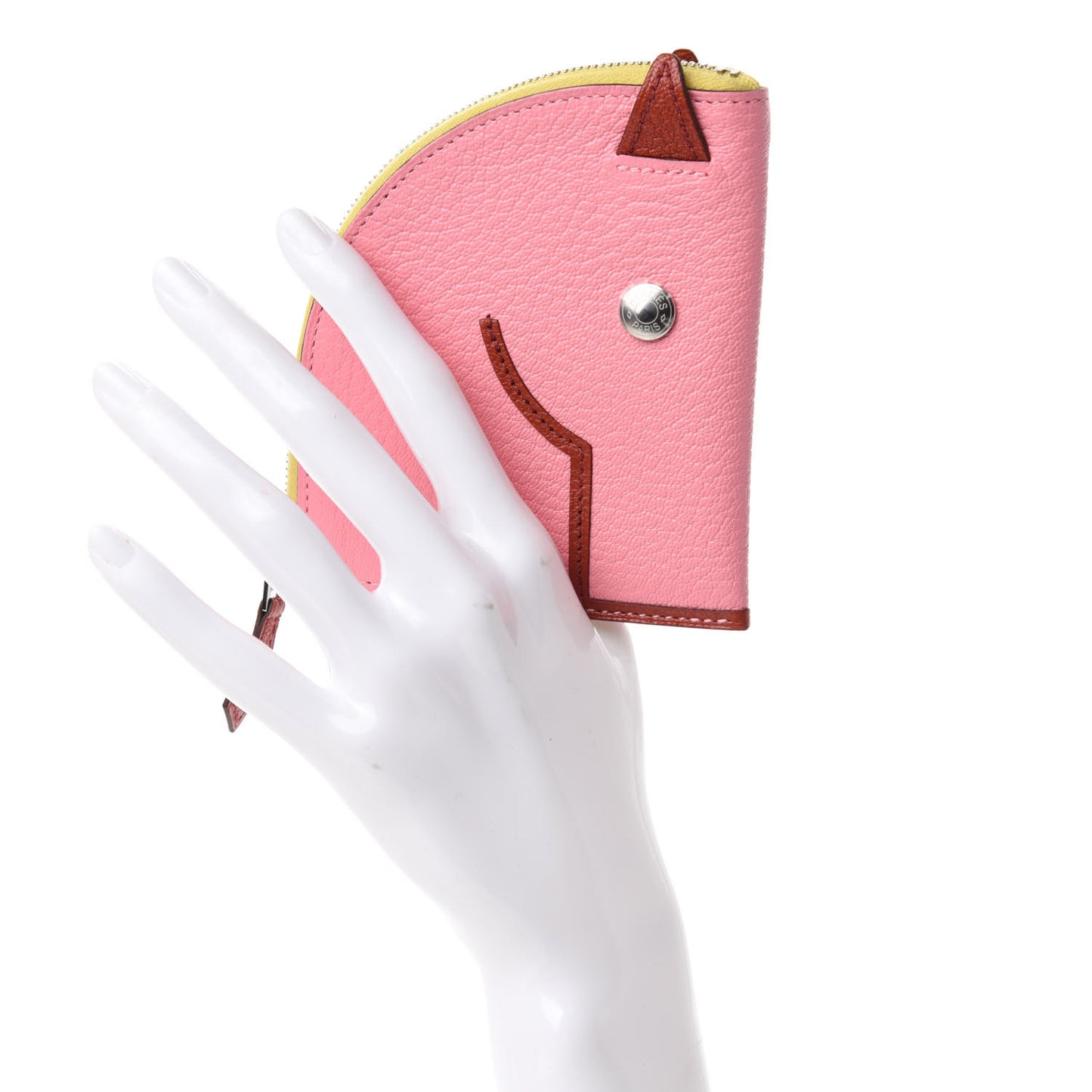 Chevre Mysore Paddock Change Purse Rose Confetti Brique