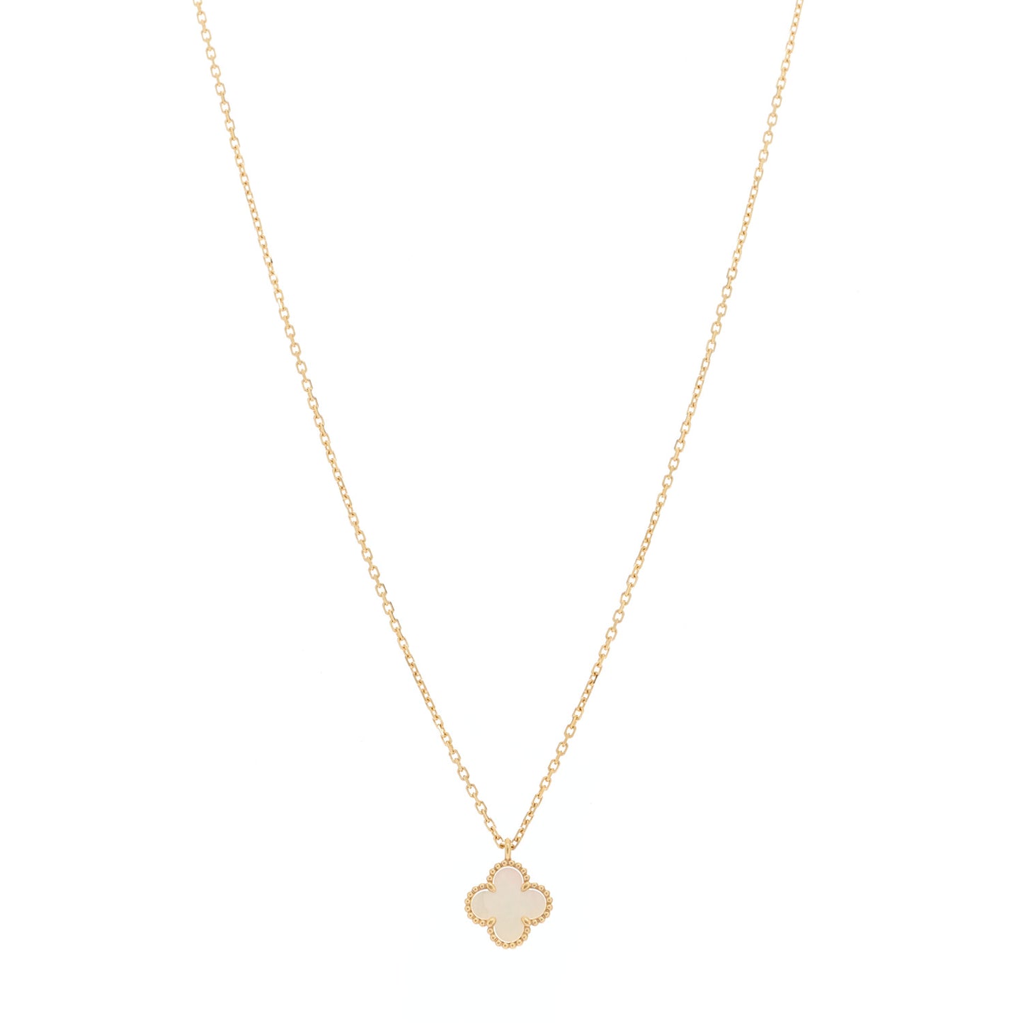 18K Yellow Gold Mother of Pearl Sweet Alhambra Pendant Necklace