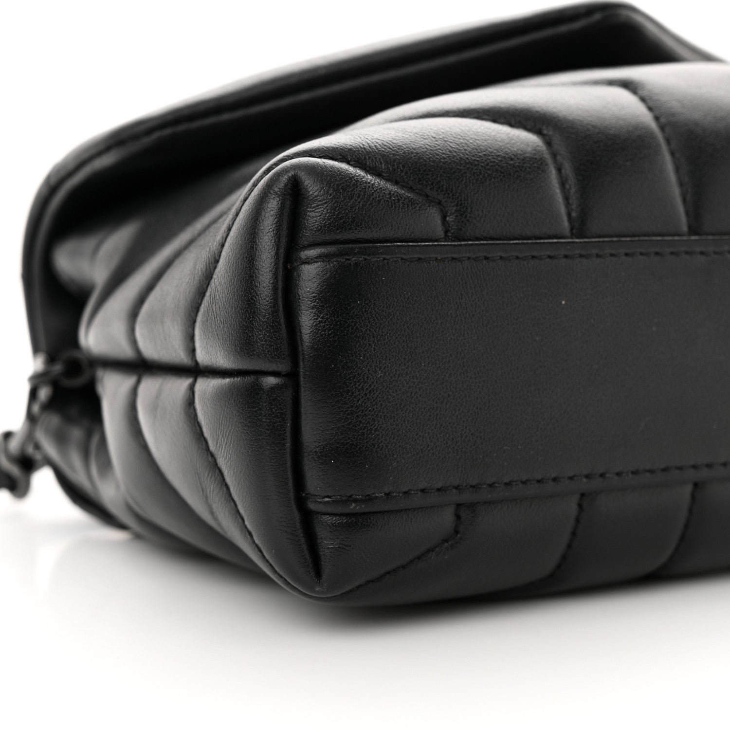 Saint Laurent Calfskin Y Quilted Monogram Monochrome Toy Loulou Crossbody Bag Black 10 of 12