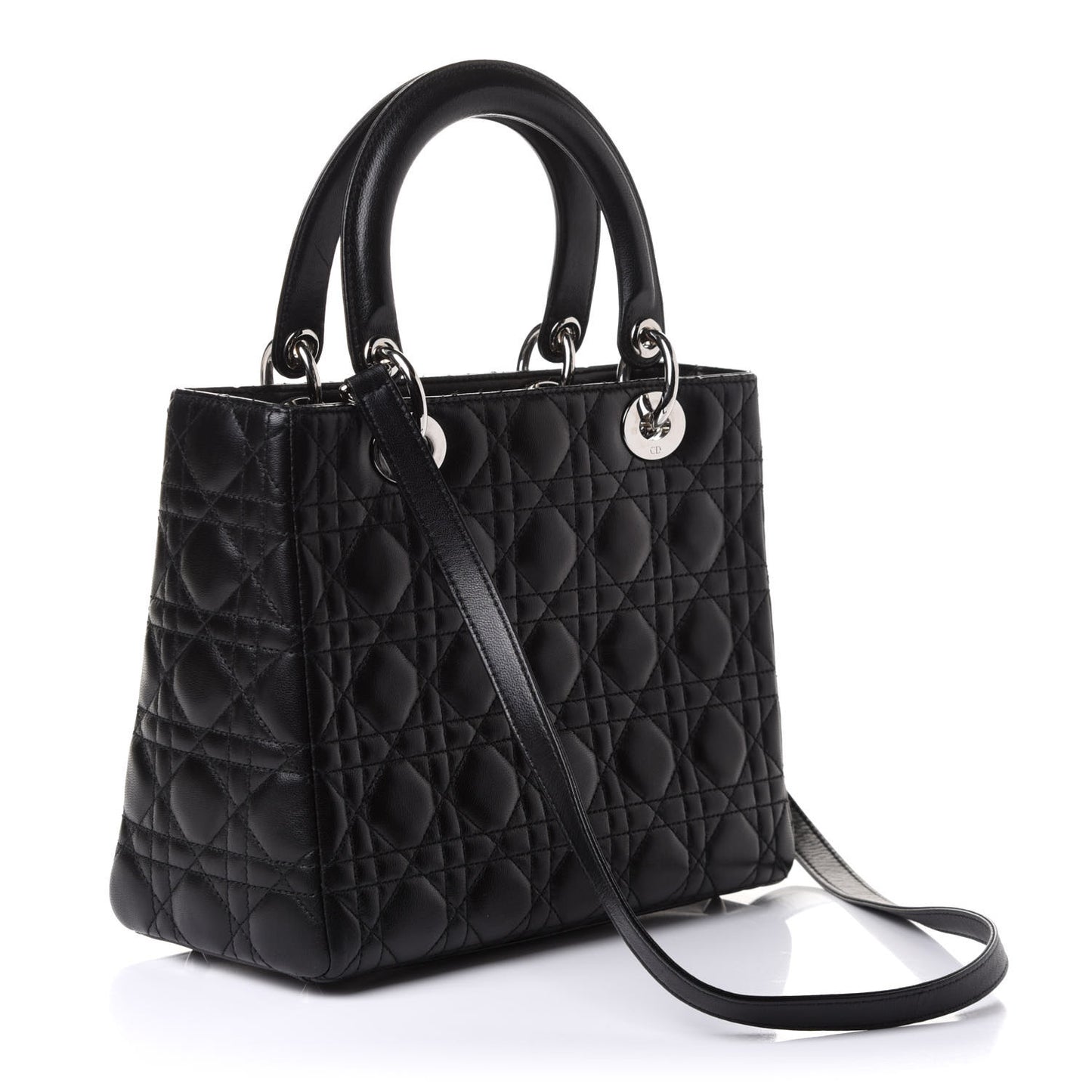 Lambskin Cannage Medium Lady Dior Black
