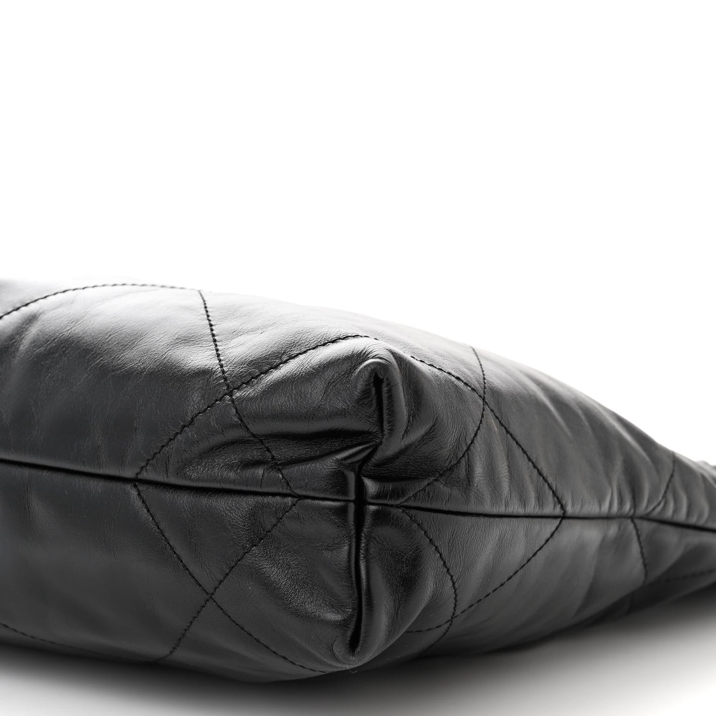 Shiny Calfskin Quilted Small Chanel 22 Black