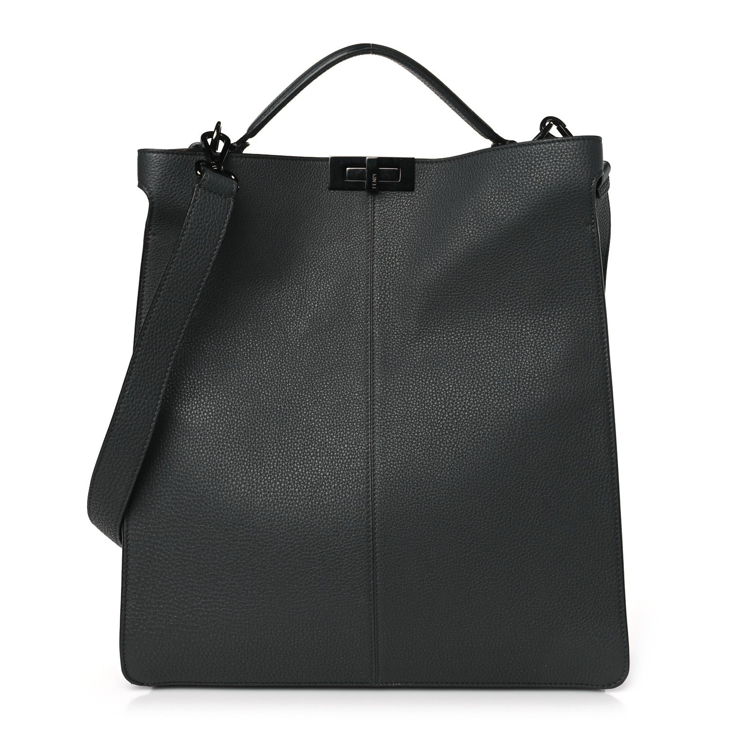 Fendi Cuoio Romano Large I SEE U Peekaboo X-Lite Tote Asfalto Praline Tobacco Moro 1 of 11