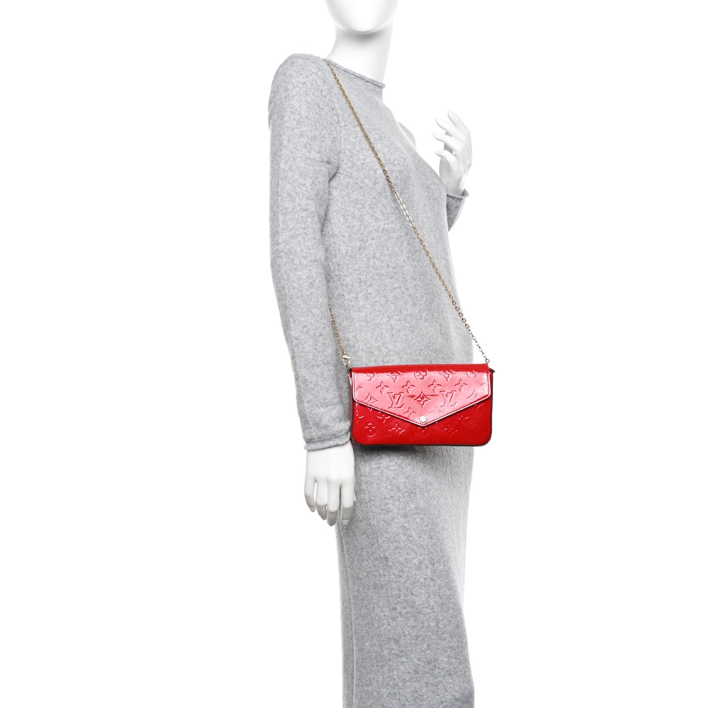 Vernis Felicie Pochette Chain Wallet Cherry