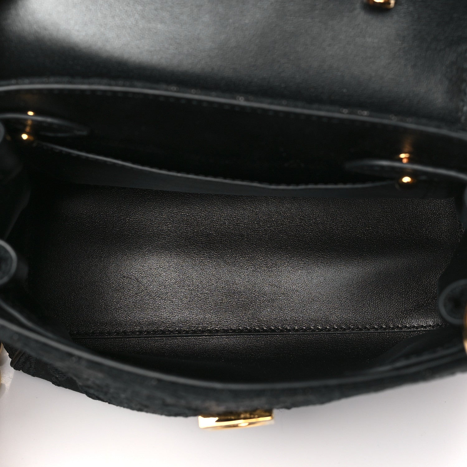 Versace Calfskin Lurex Cloquet Small La Medusa Chain Top Handle Handbag Black 5 of 9