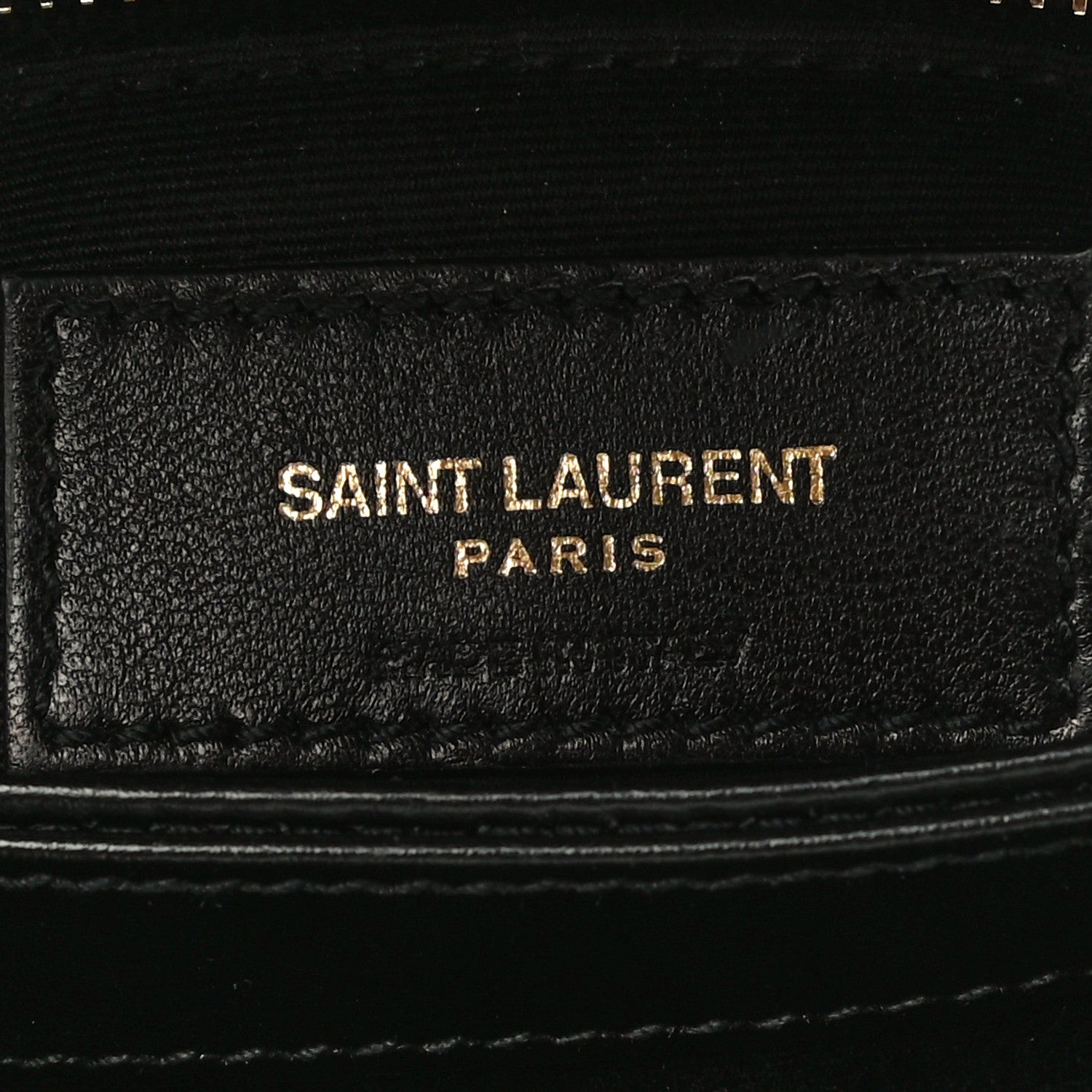 Saint Laurent Calfskin Y Quilted Monogram Toy Loulou Crossbody Bag Black 6 of 12