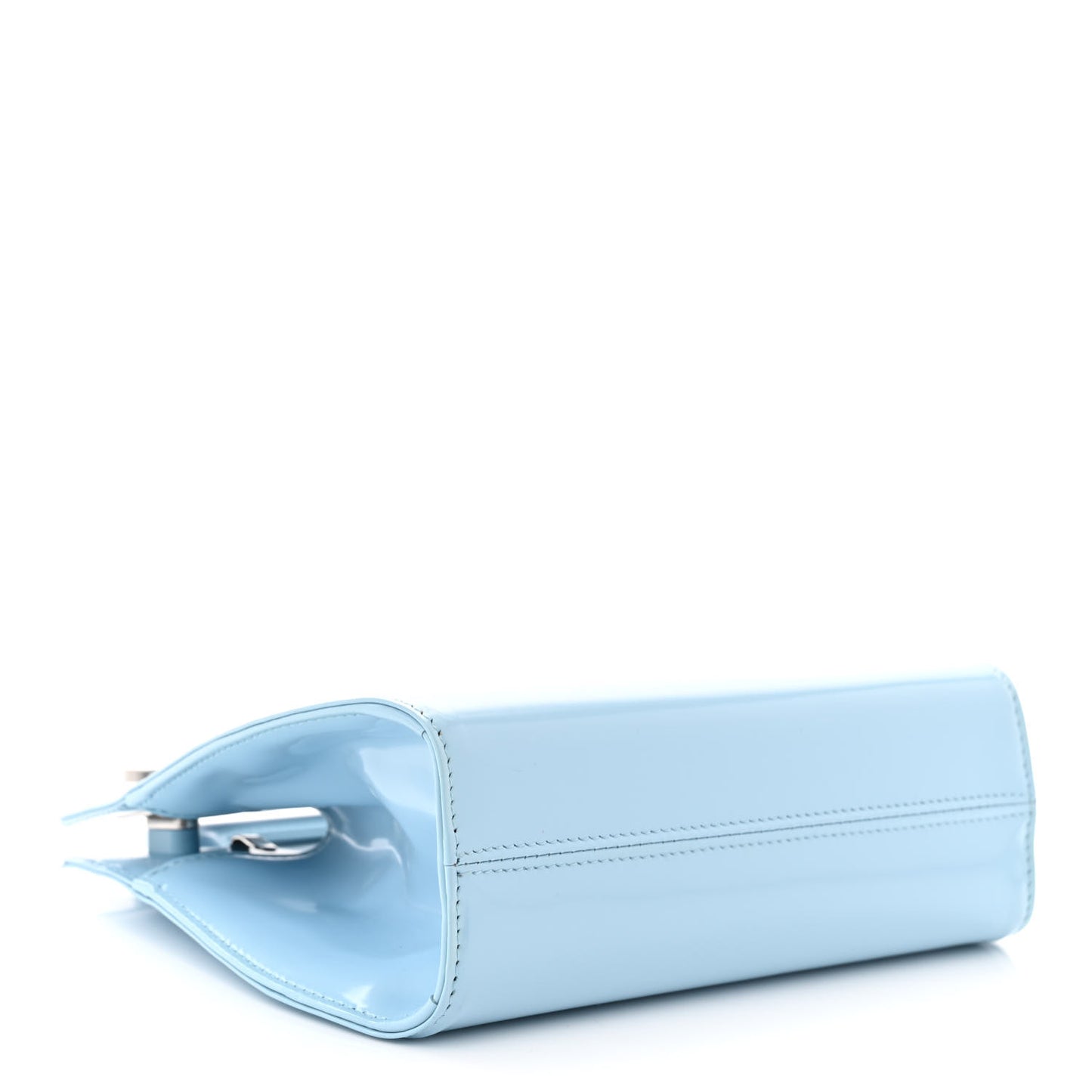 Brushed Calfskin Mini Wanda Top Handle Bag Light Blue