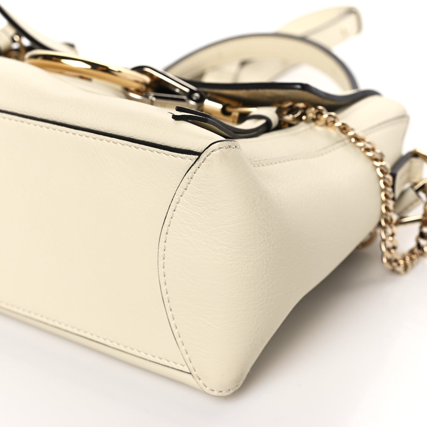 Calfskin Small Faye Day Shoulder Bag Off White