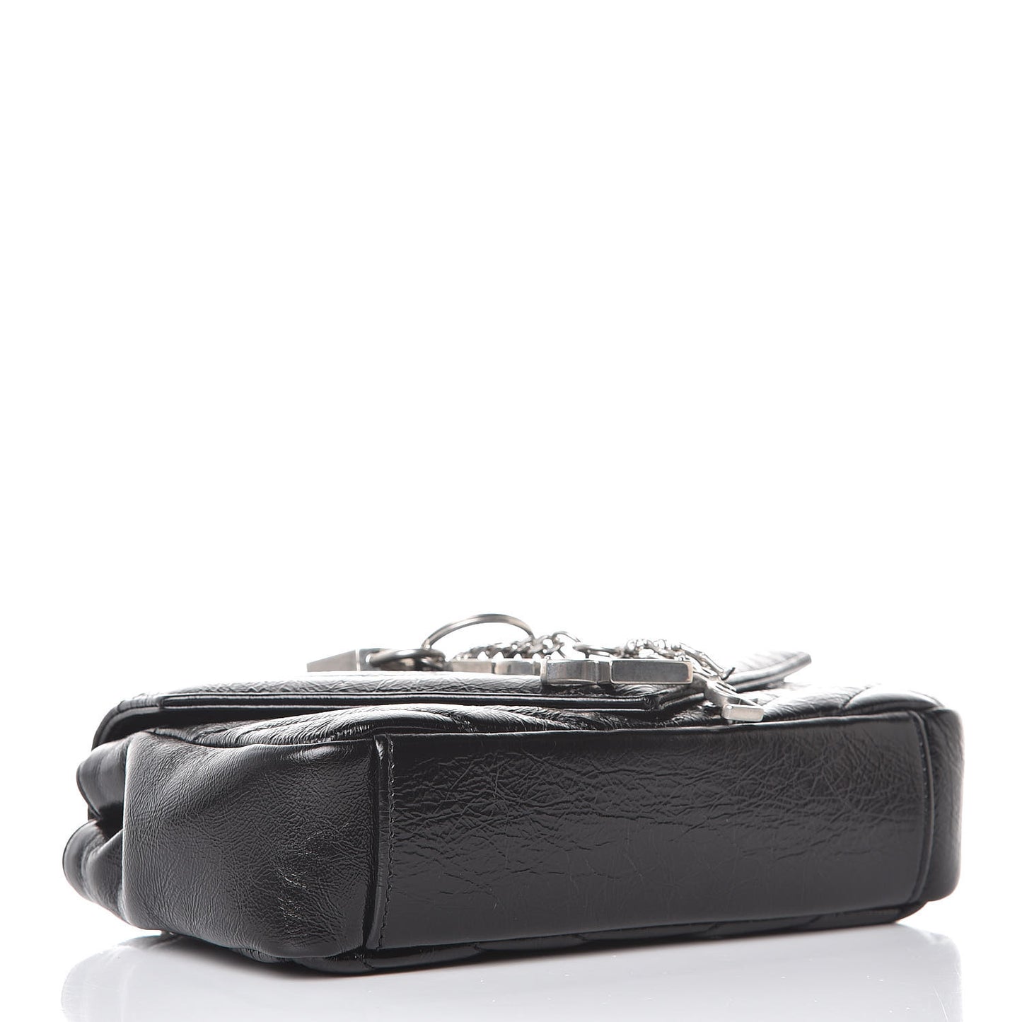 Calfskin Matelassé Monogram Classic Baby Punk Chain Bag Black