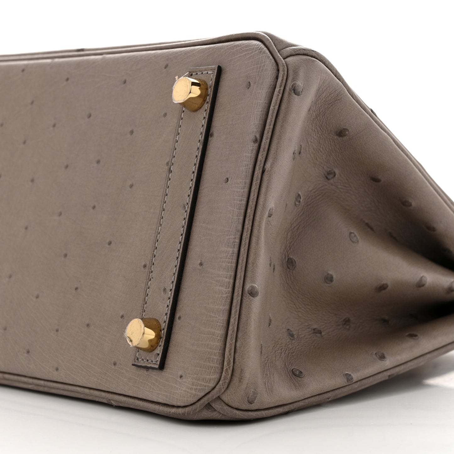 Ostrich Birkin 25 Gris Tourterelle