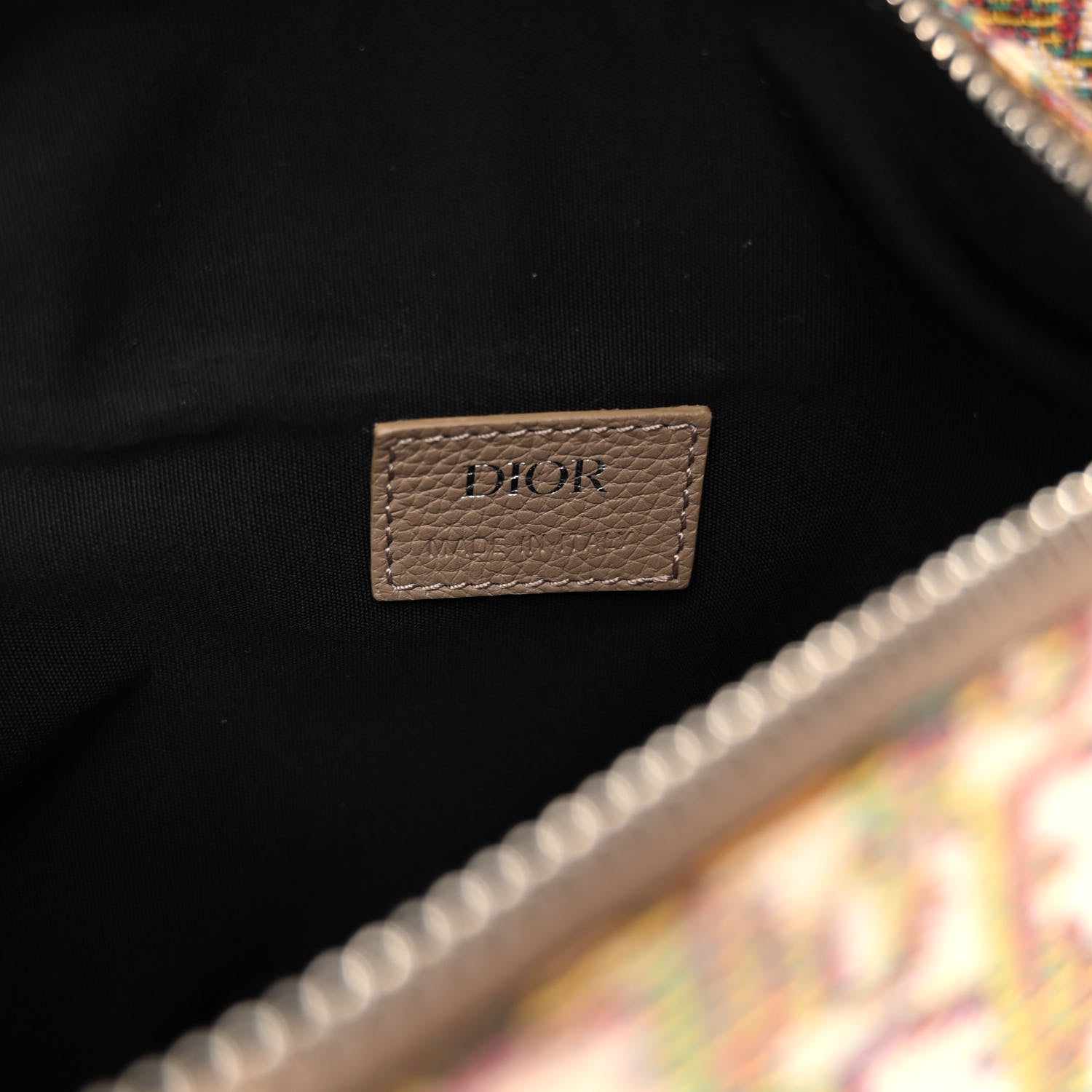 Christian Dior Jacquard Oblique Mens Saddle Bag Beige Multicolor 6 of 8