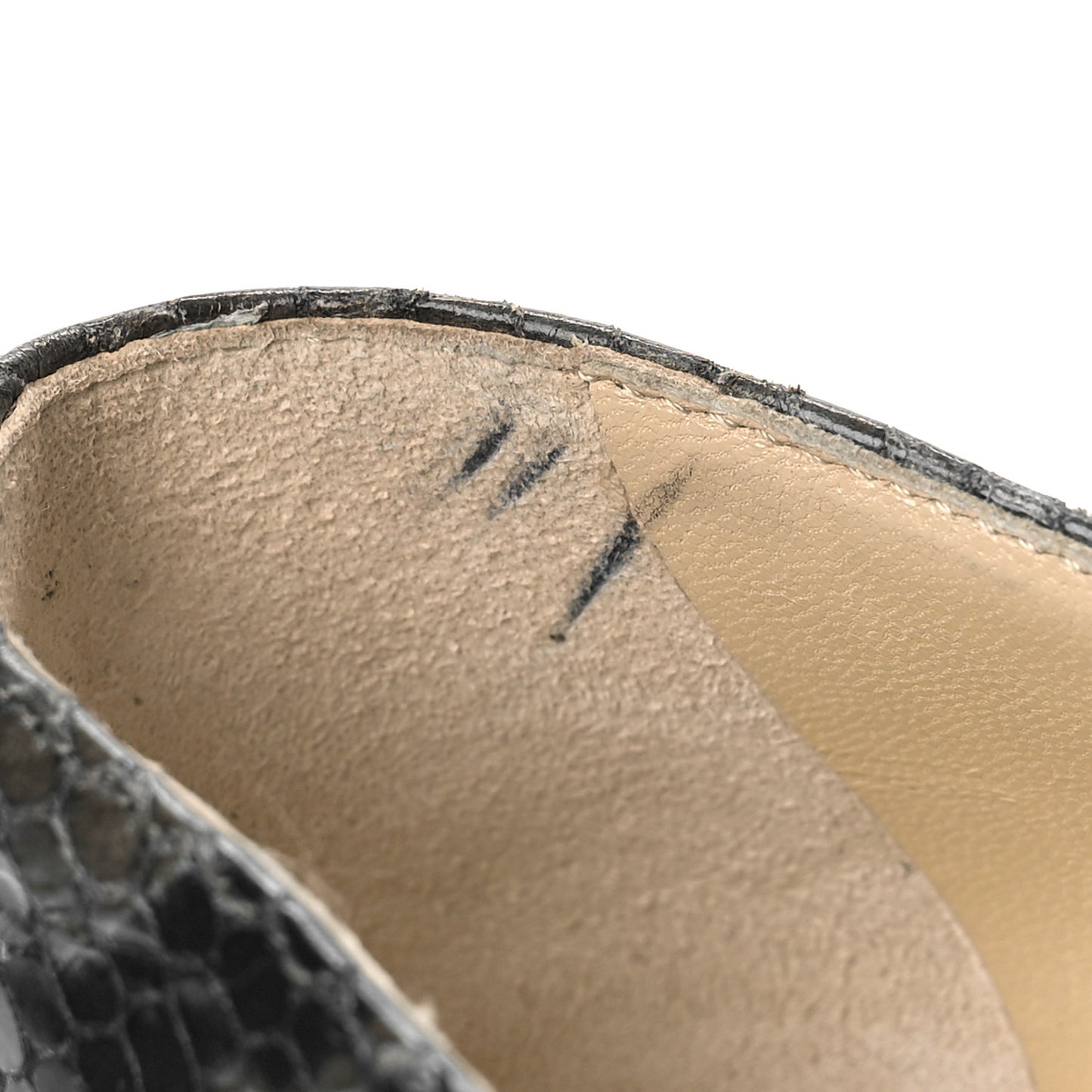 Calfskin Snake Print Pumps 38 Grey