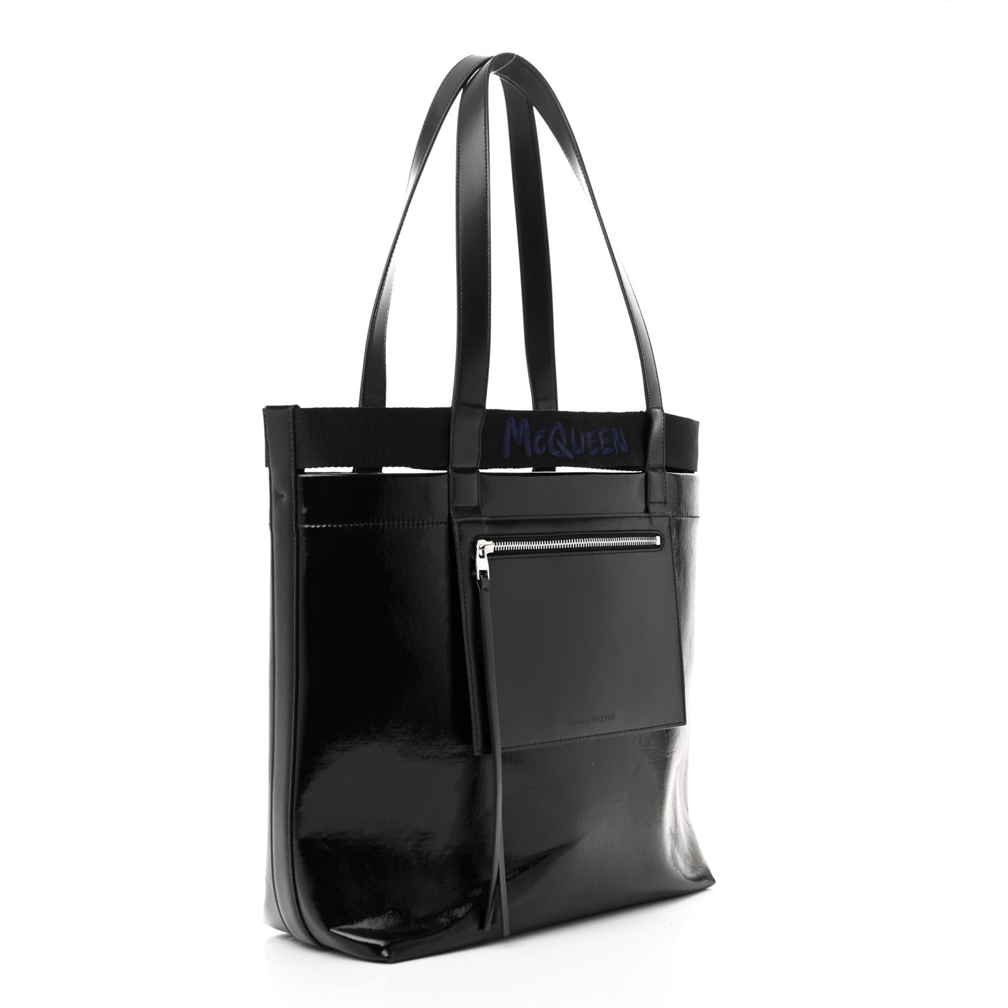 Coated Canvas Logo Shopper Tote Black