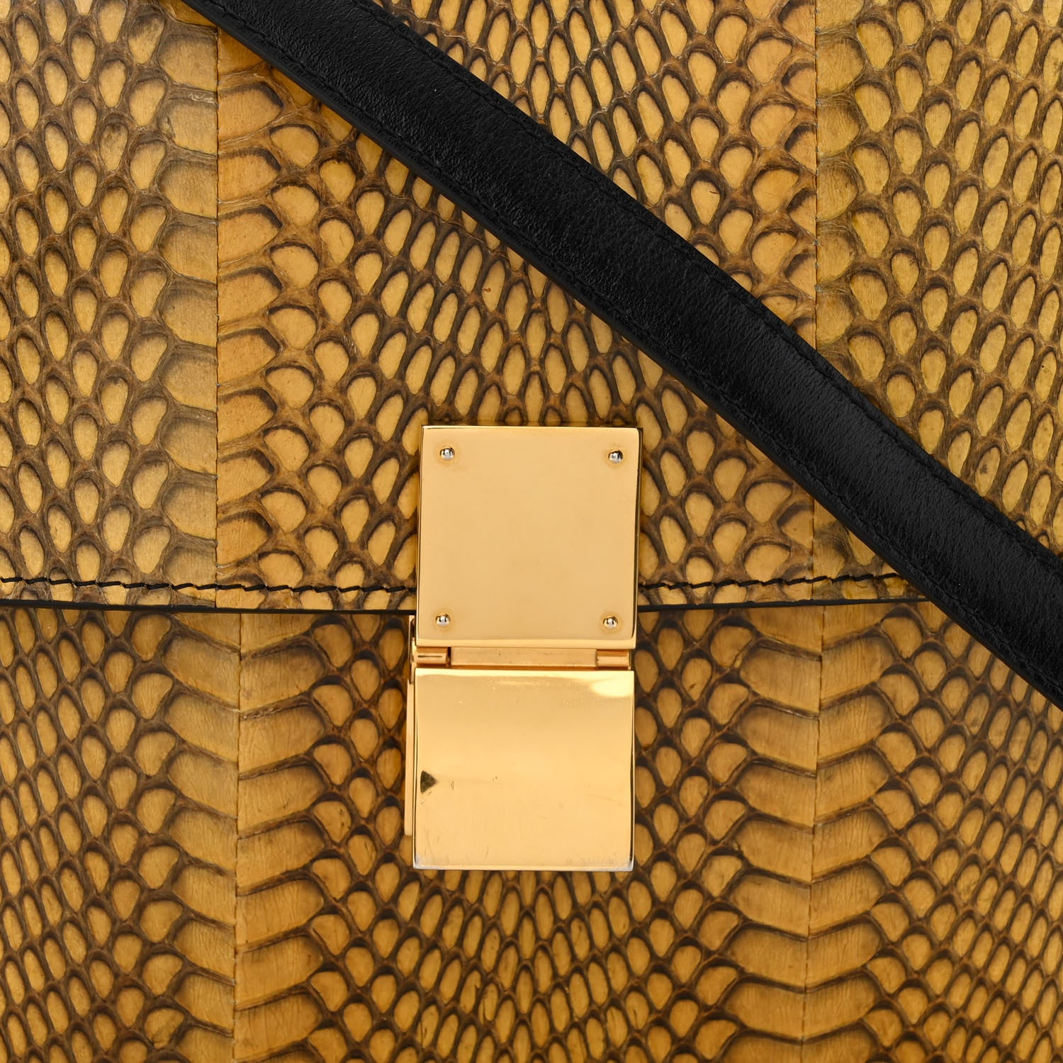 Celine Cobra Calfskin Medium Classic Box Flap Bag Yellow 7 of 12