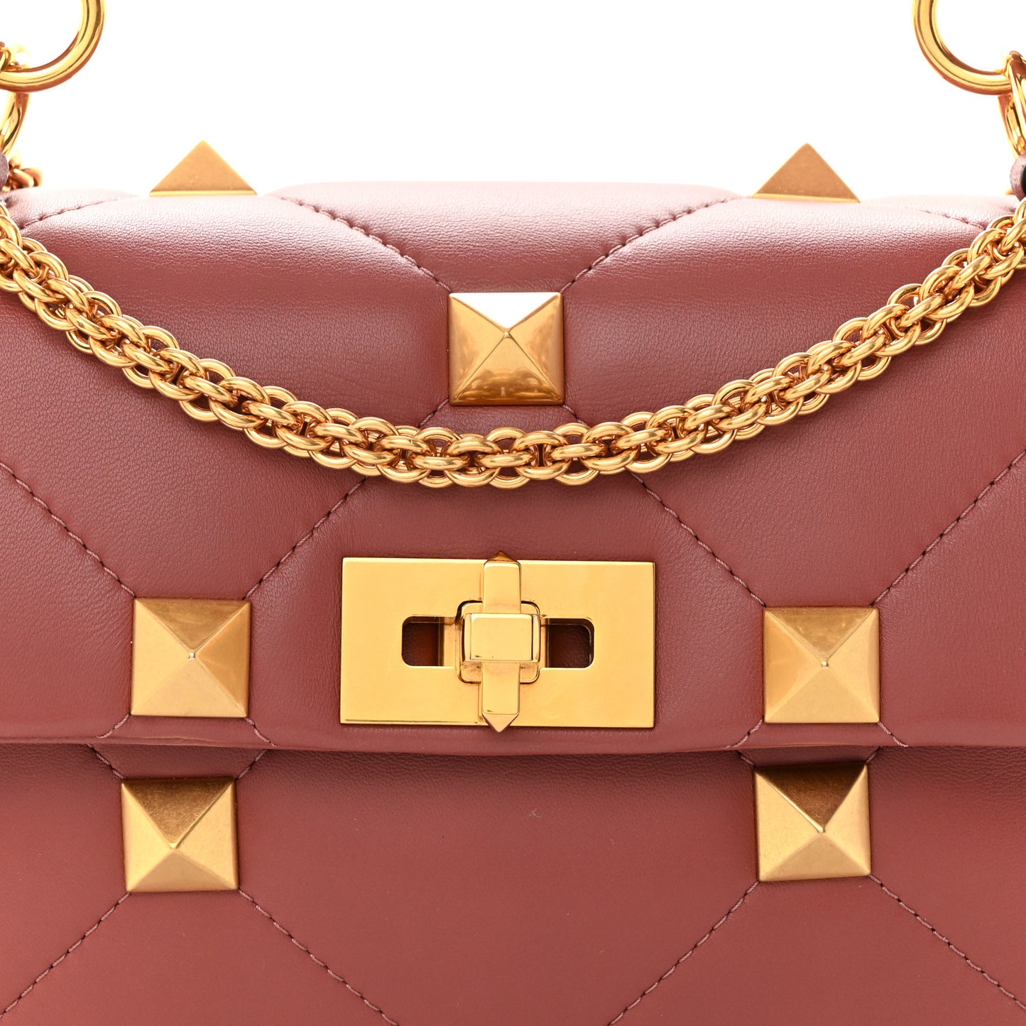 Nappa Medium Roman Stud Shoulder Bag Gingerbread