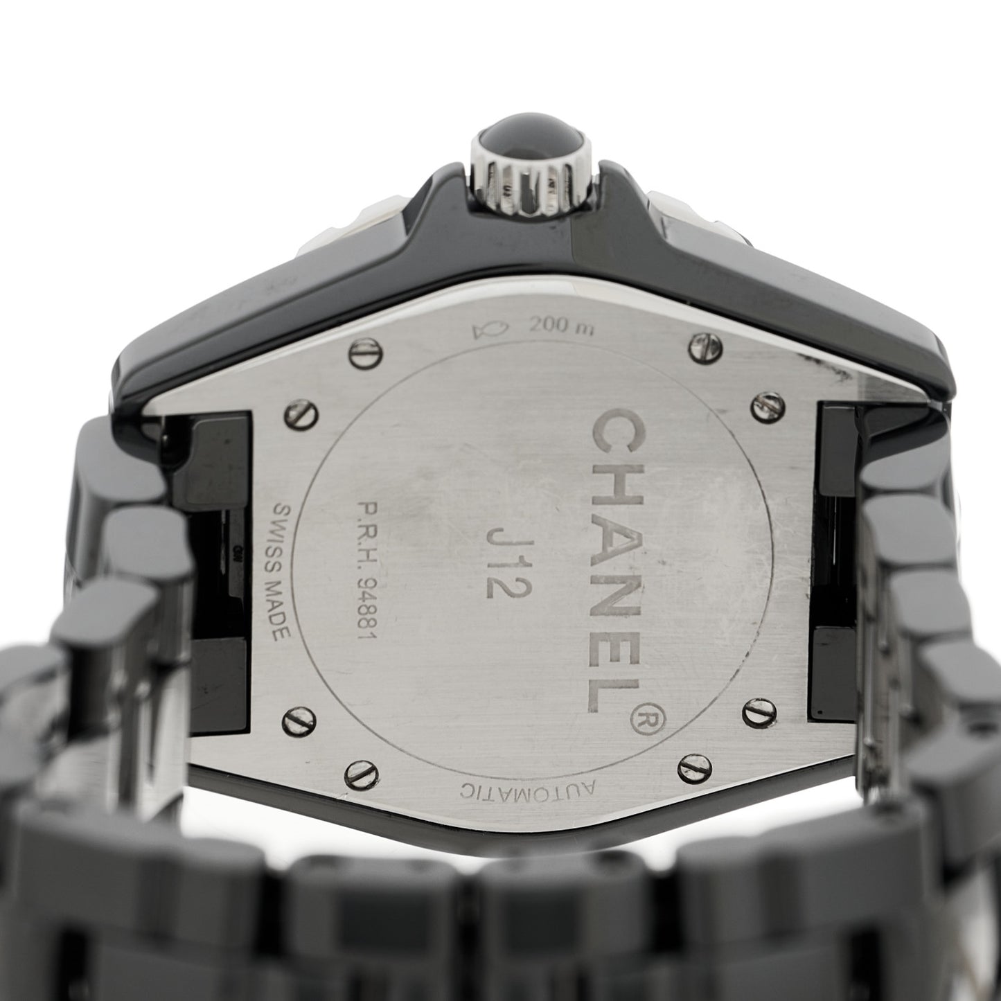 Stainless Steel Ceramic 38mm J12 Phantom Automatic Watch Black