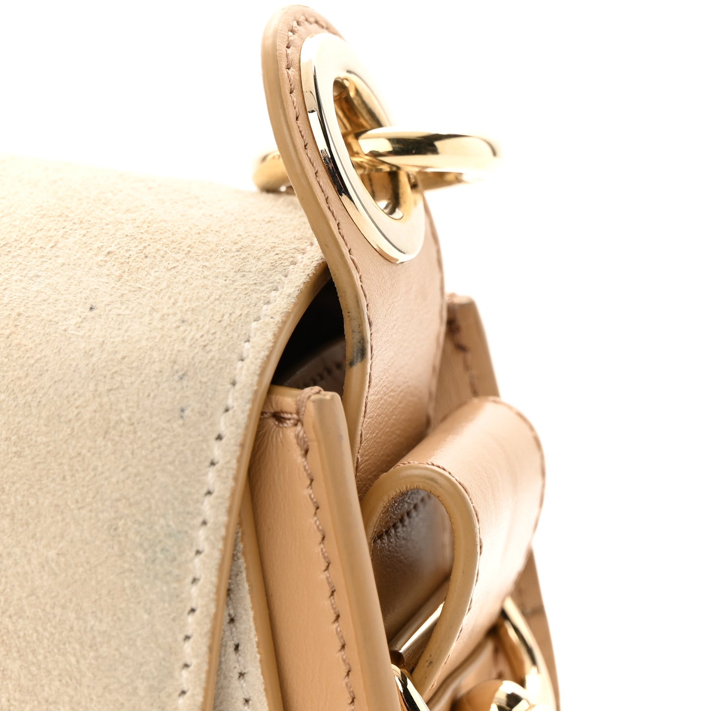 Calfskin Suede Small Tess Bag Soft Tan