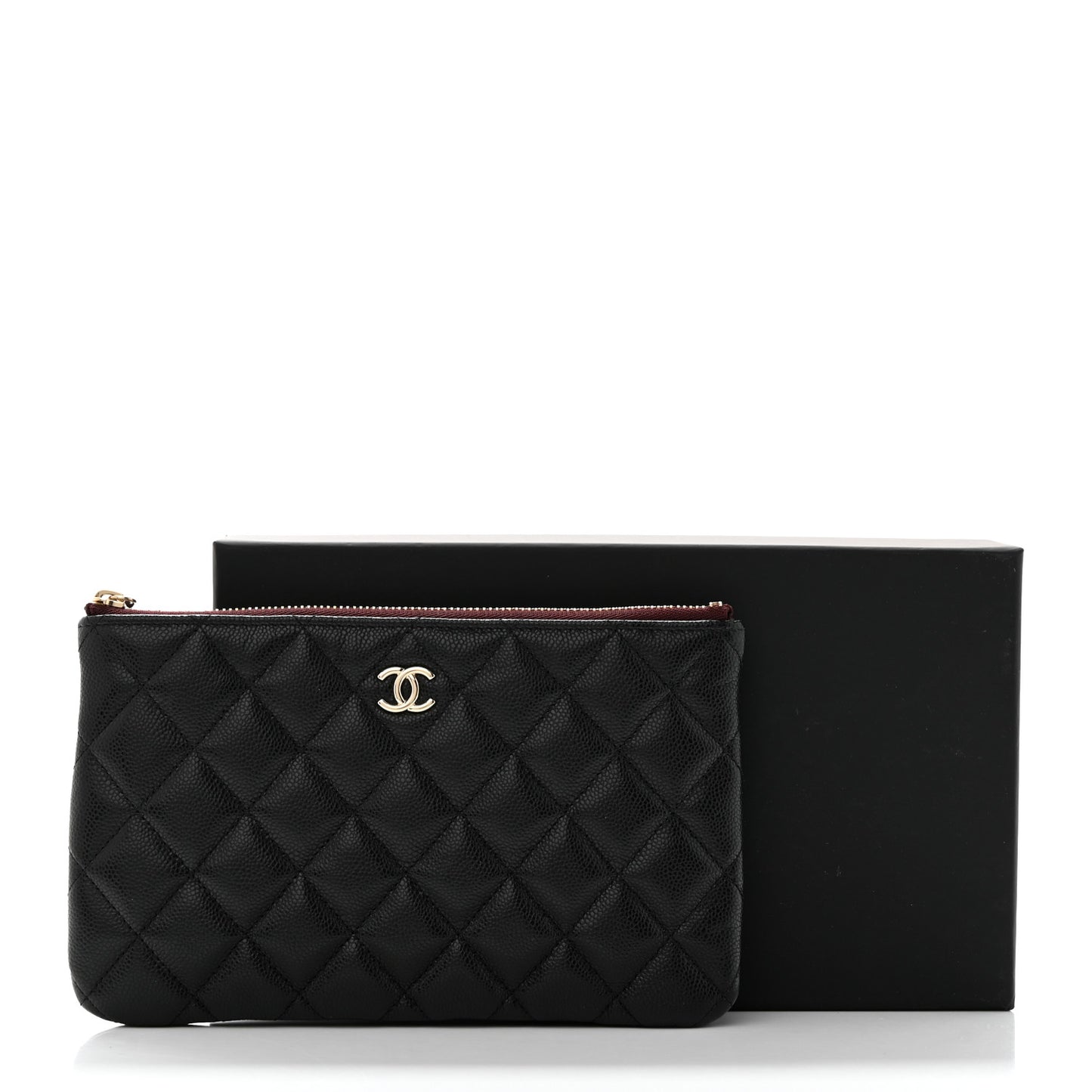 Caviar Quilted Cosmetic Case Black