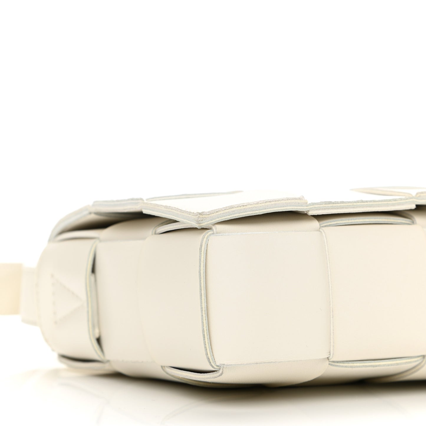 Lambskin Maxi Intrecciato Cassette Crossbody Bag White