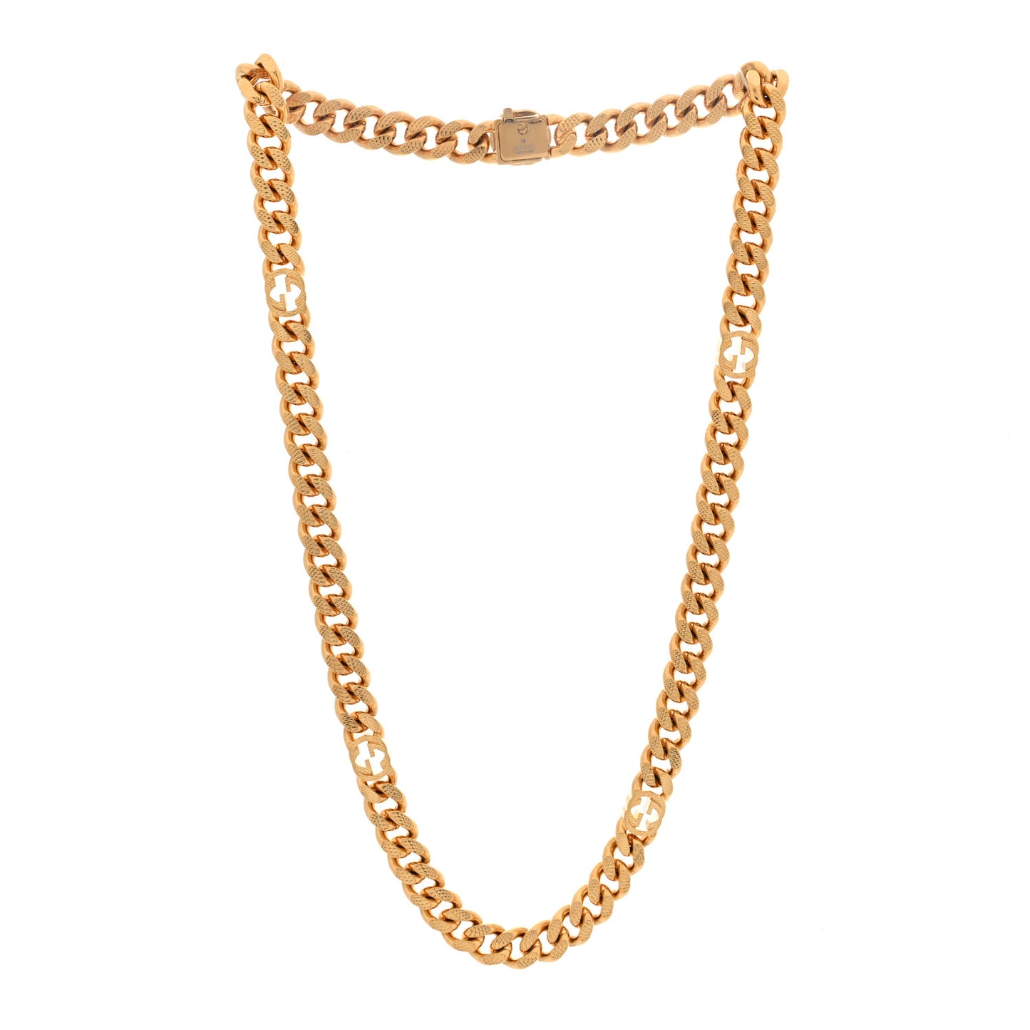 Metal Interlocking GG Chain Necklace Gold