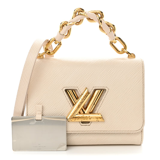 Epi Twist Braided Chain Shoulder Bag PM Quartz White