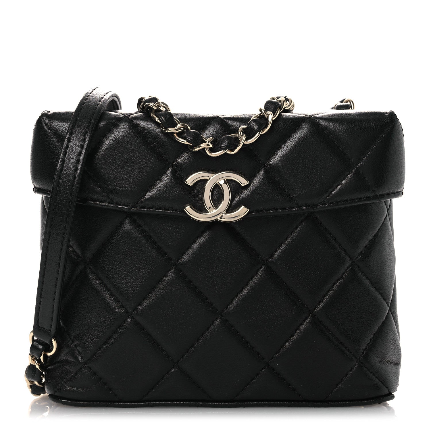 Chanel Lambskin Quilted Small Box Bag Black 1811182 – FASHIONPHILE