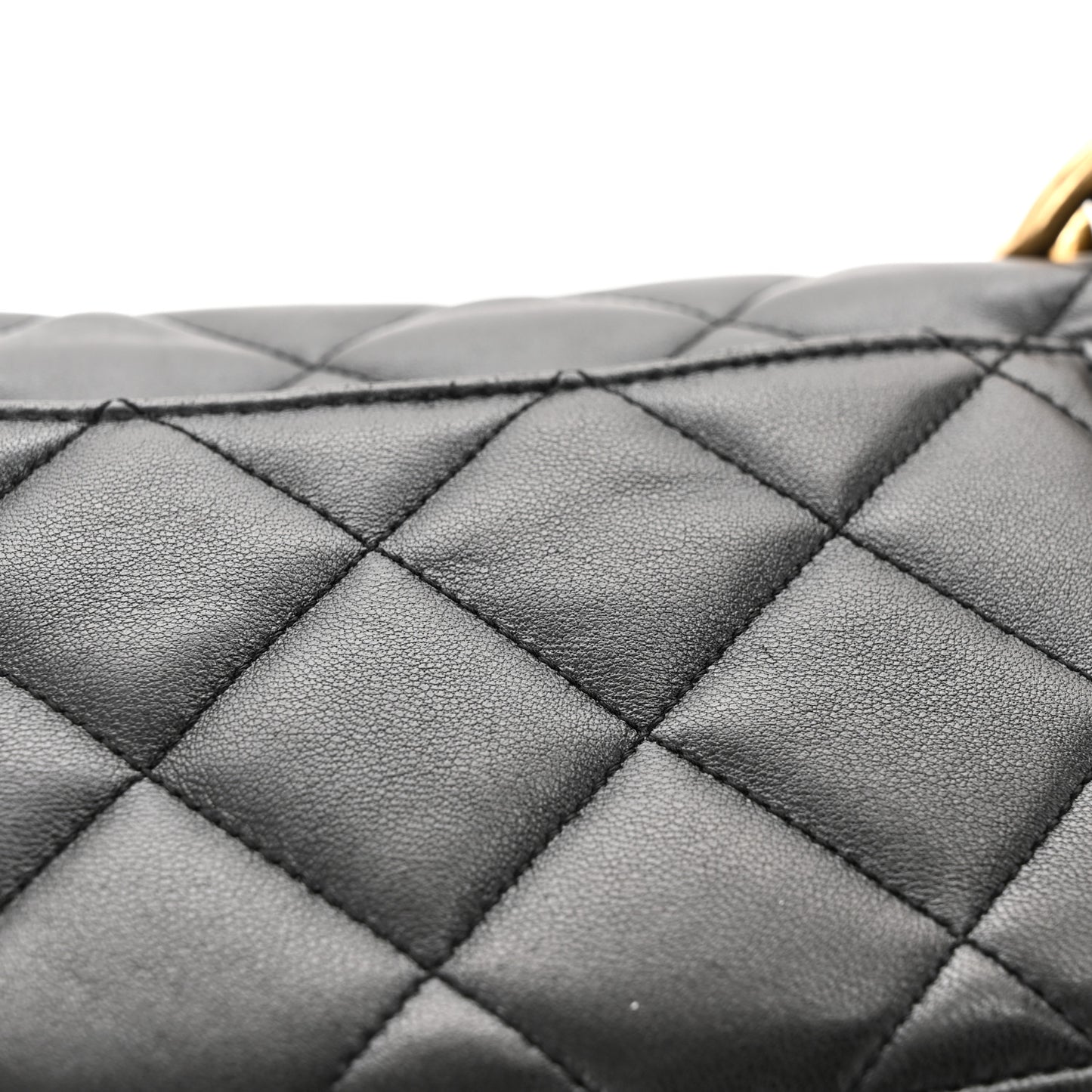 Lambskin Quilted Large CC Funky Town Flap Black