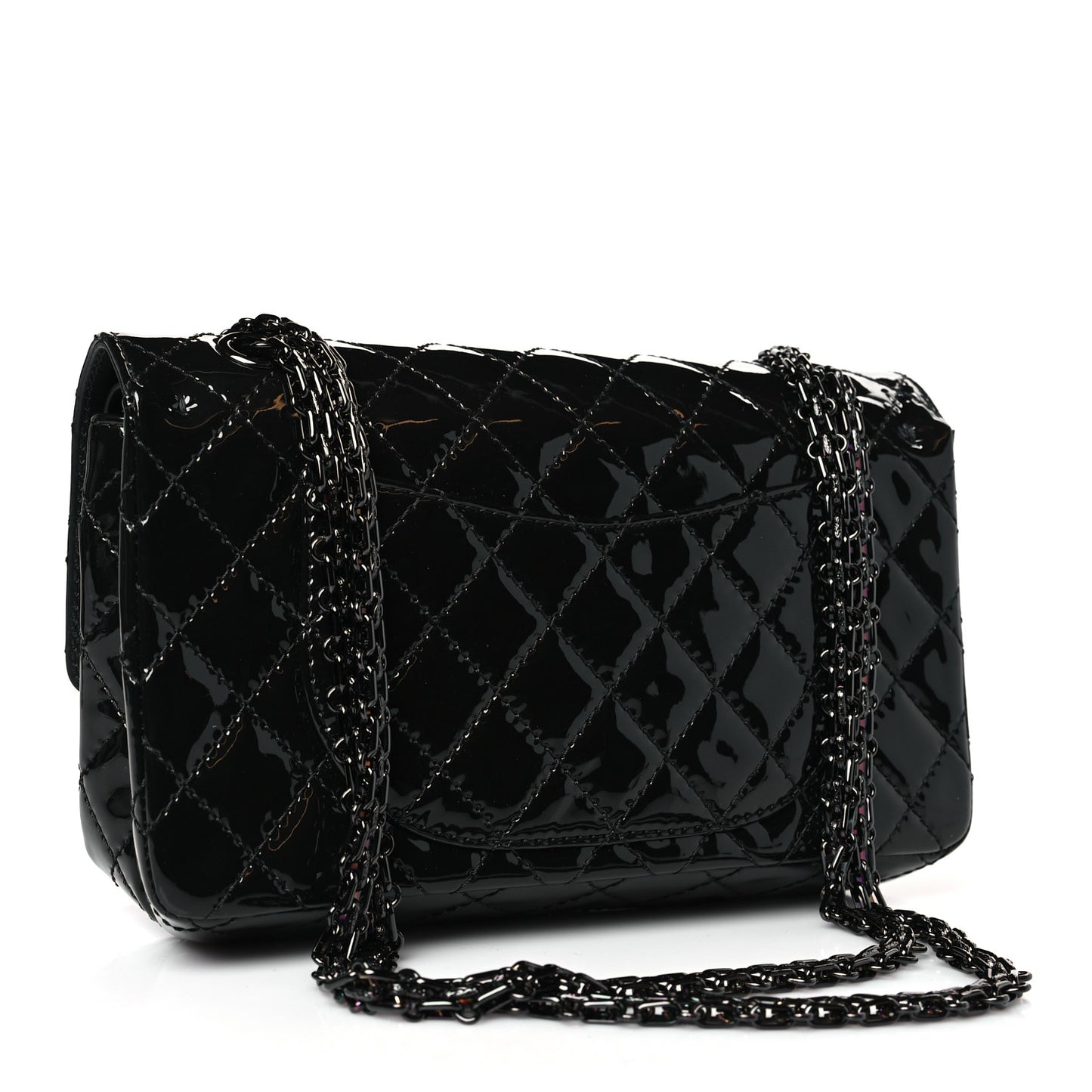 Patent Calfskin Quilted 2.55 Reissue 225 Flap So Black