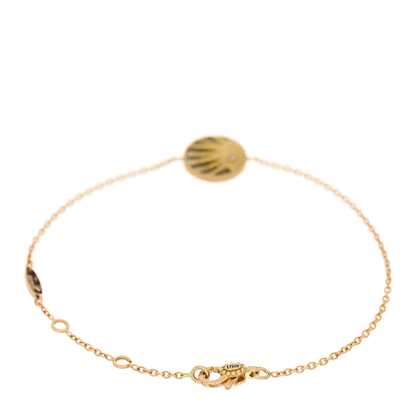 18K Yellow Gold Diamond Black Onyx Mother of Pearl Rose Celeste Bracelet