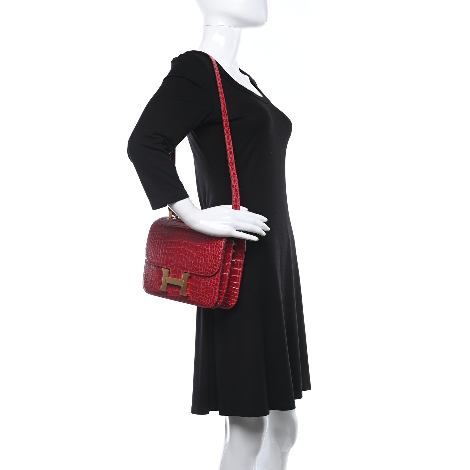 Hermes Shiny Alligator Constance 24 Braise 2 of 10