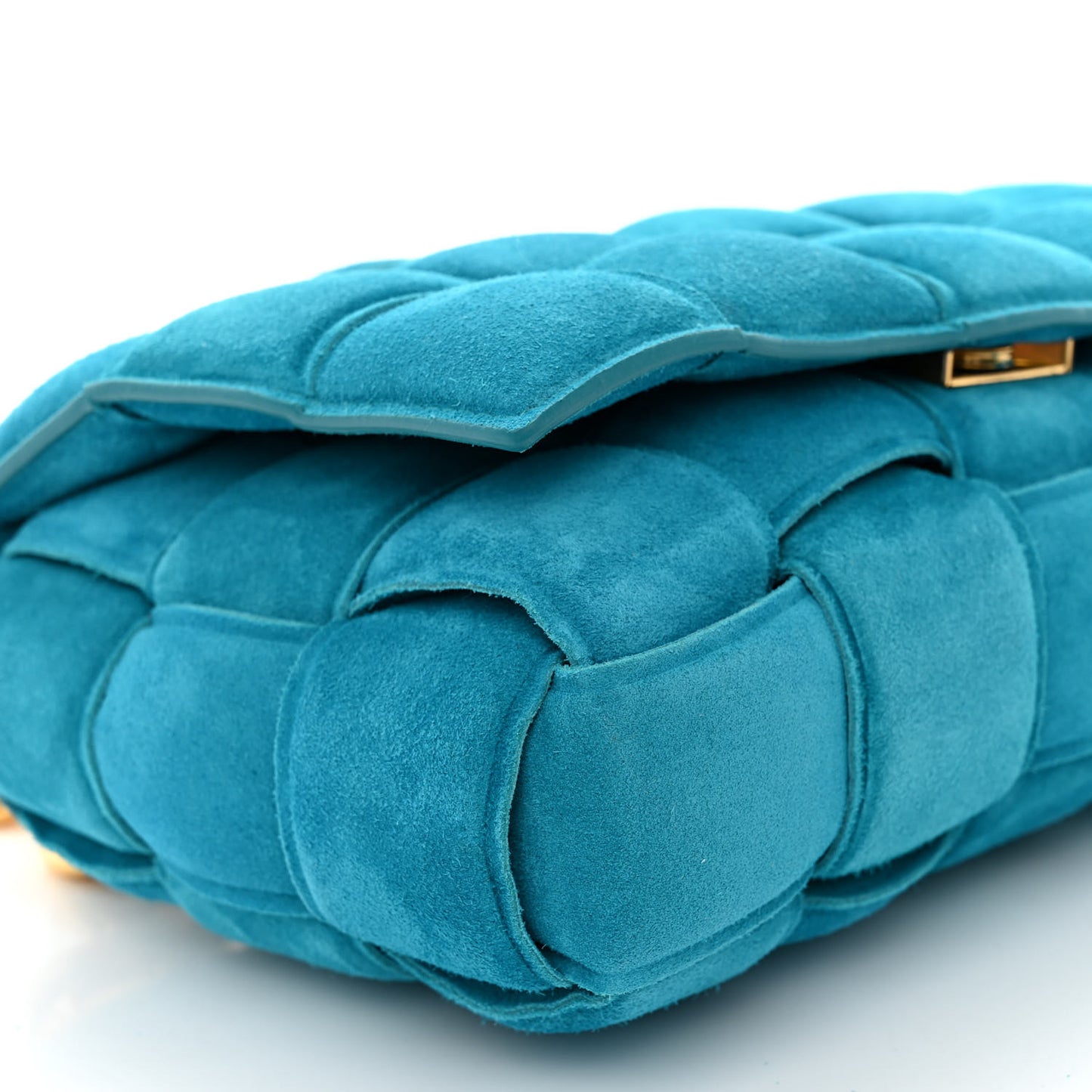 Suede Maxi Intrecciato Padded Chain Cassette Crossbody Bag Blaster