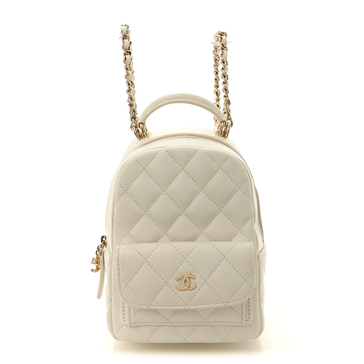 Chanel Caviar Quilted CC Mini Classic Backpack White 1882041