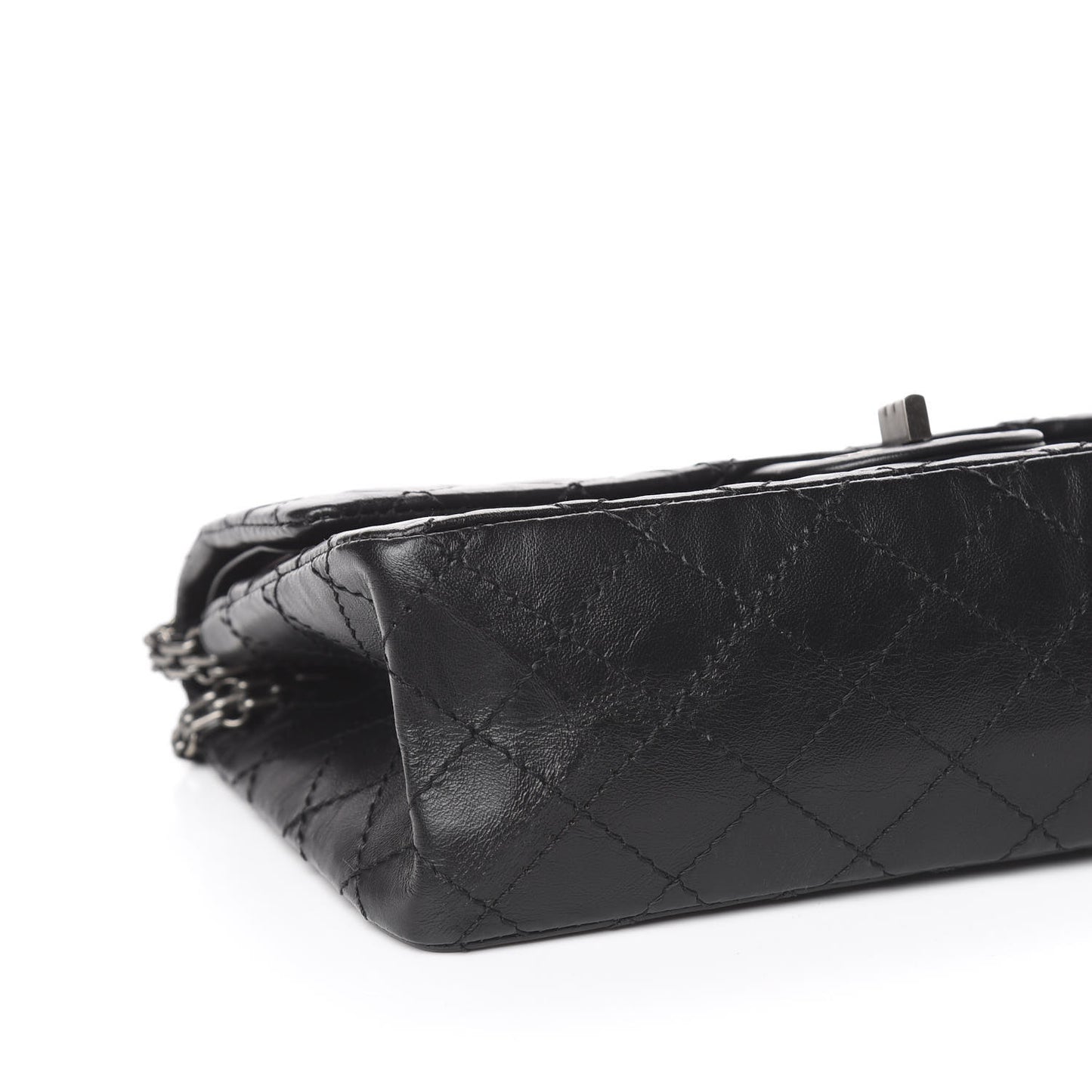 Aged Calfskin Quilted 2.55 Reissue 225 Flap Black