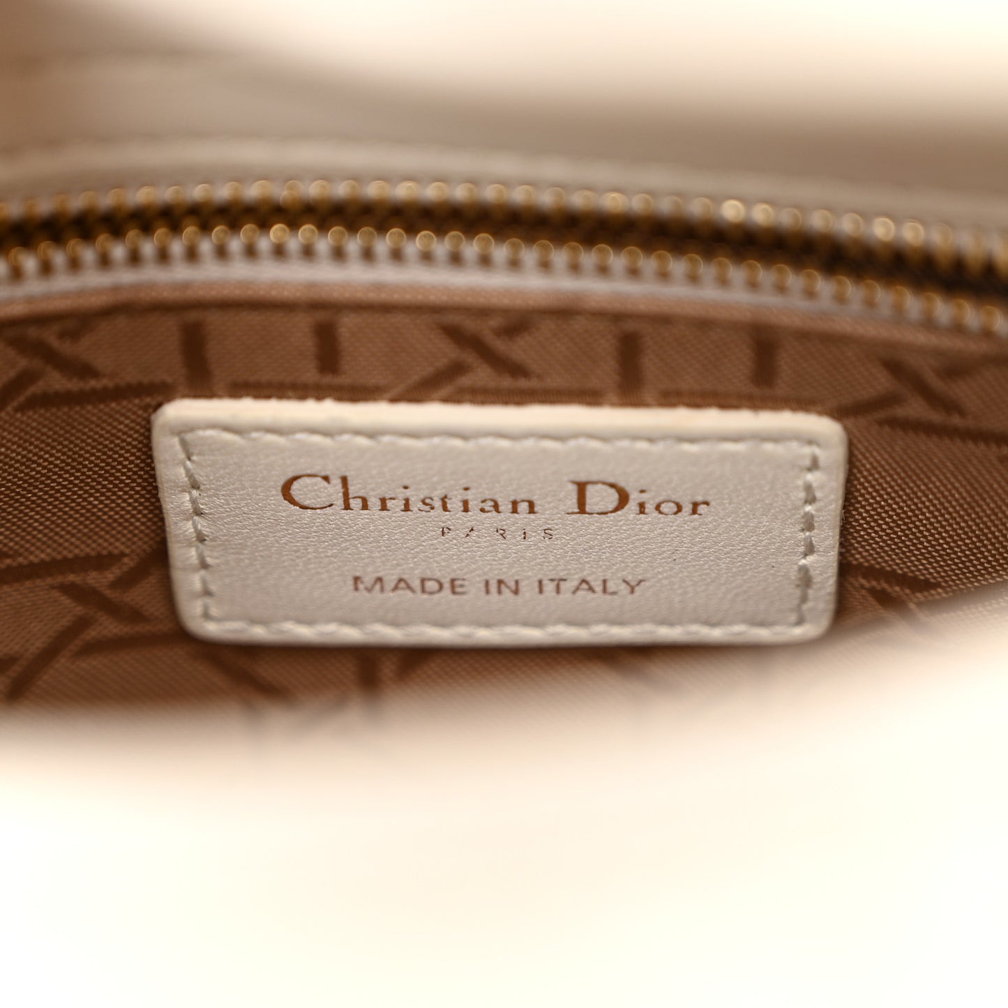 Lambskin Cannage Mini Lady Dior Off White