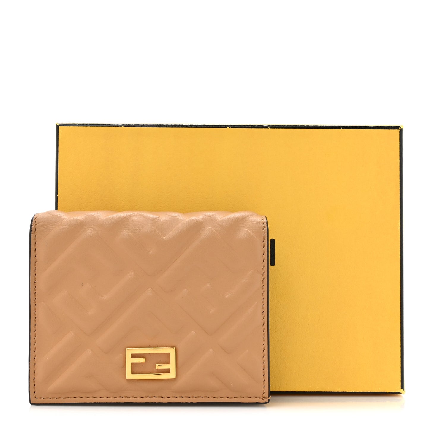 Nappa Matisse FF Diagonal Embossed Baguette Wallet Miele Scuro