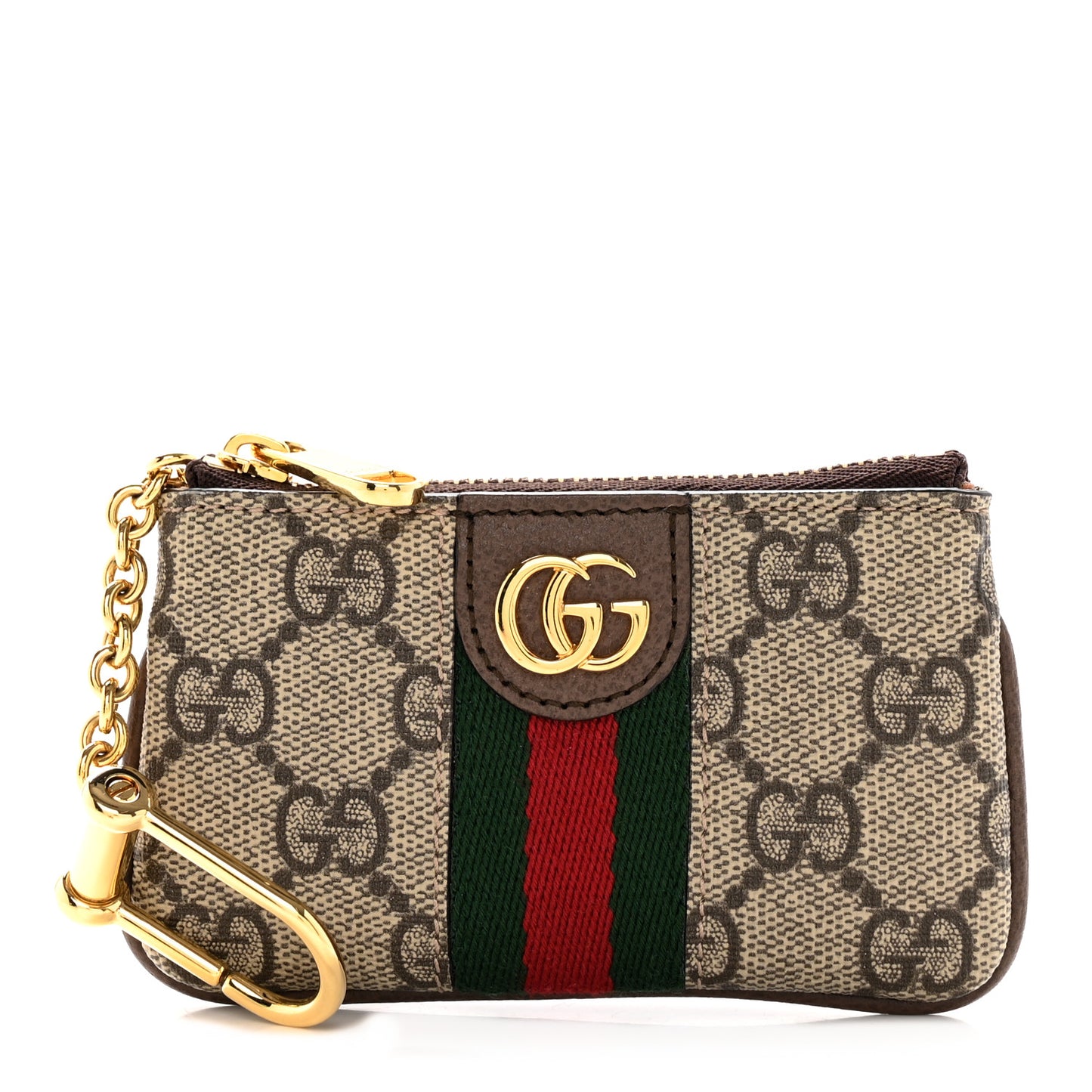 GG Supreme Monogram Web Ophidia Key Case Beige New Acero