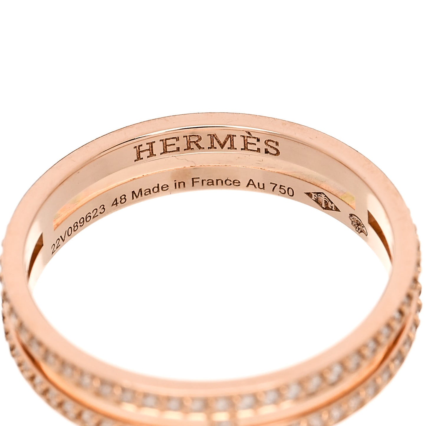 18K Rose Gold Diamond Ariane Wedding Band Ring 48 4.5