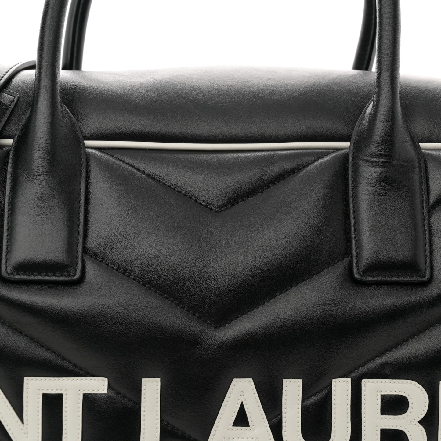 Calfskin Medium Miles Logo Bowler Duffel Bag Black