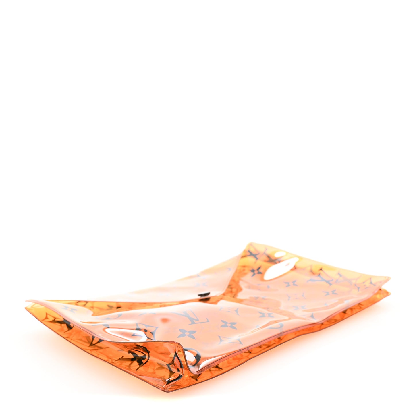 PVC Monogram Printed Envelope Pouch Orange