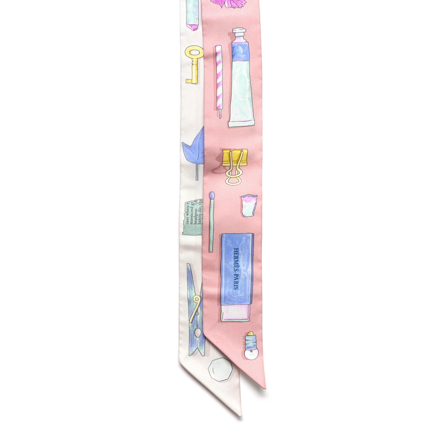 Hermes Silk In The Pocket Twilly Rose Poudre Blue Ciel 2 of 4