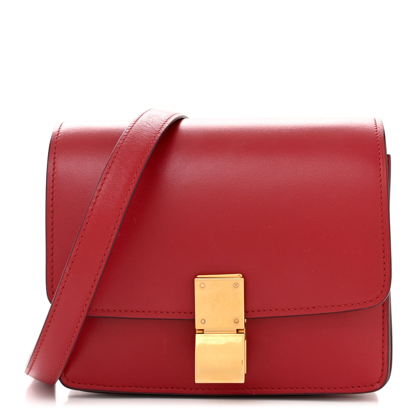 Smooth Calfskin Small Classic Box Flap Bag Red